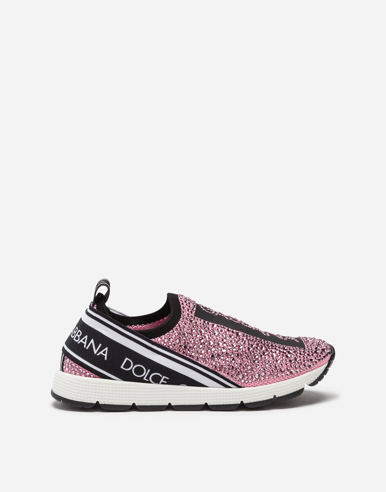 Sneakers Sorrento with fusible rhinestones in Pink/Black