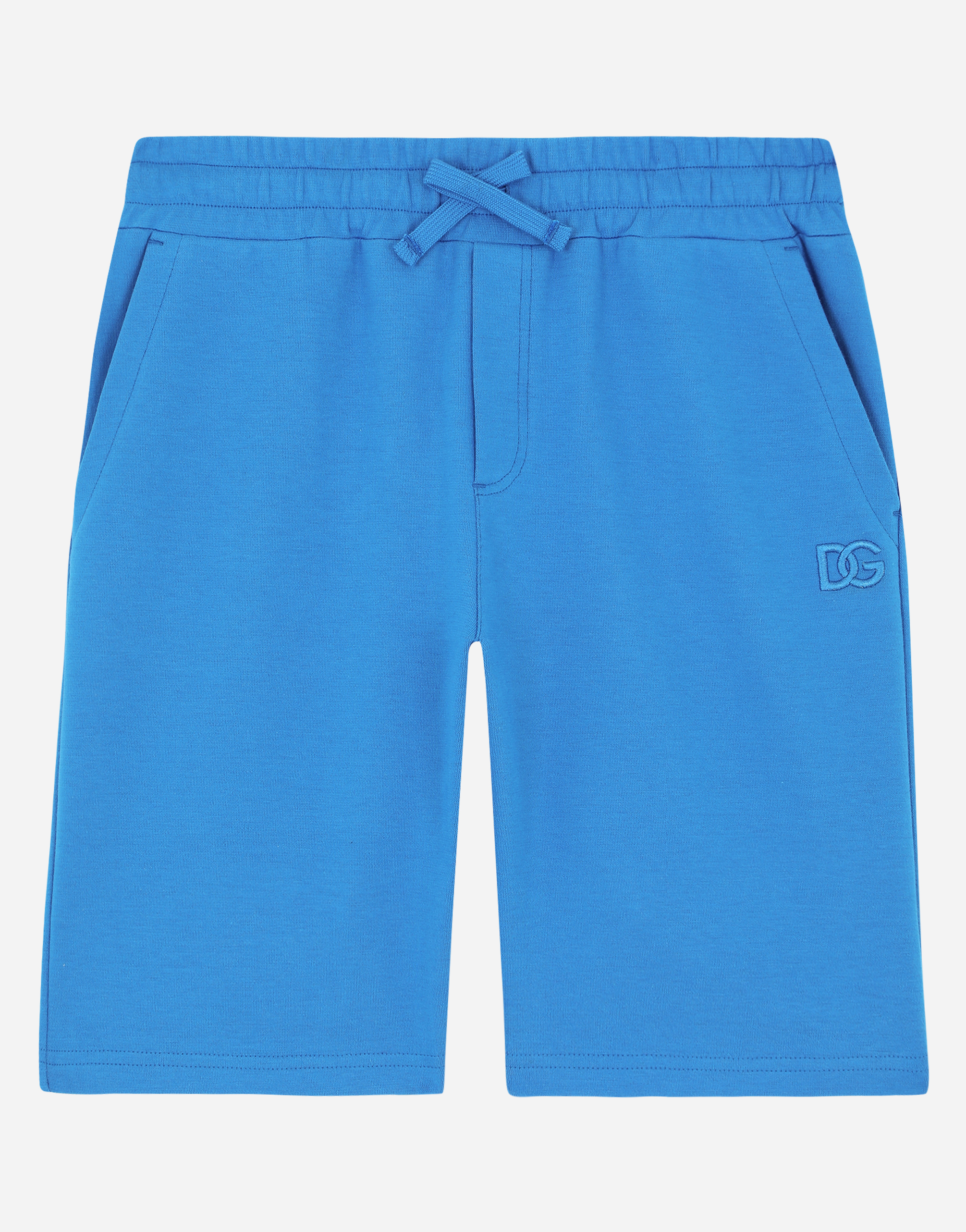 Jersey jogging shorts with DG logo embroidery in Turquoise