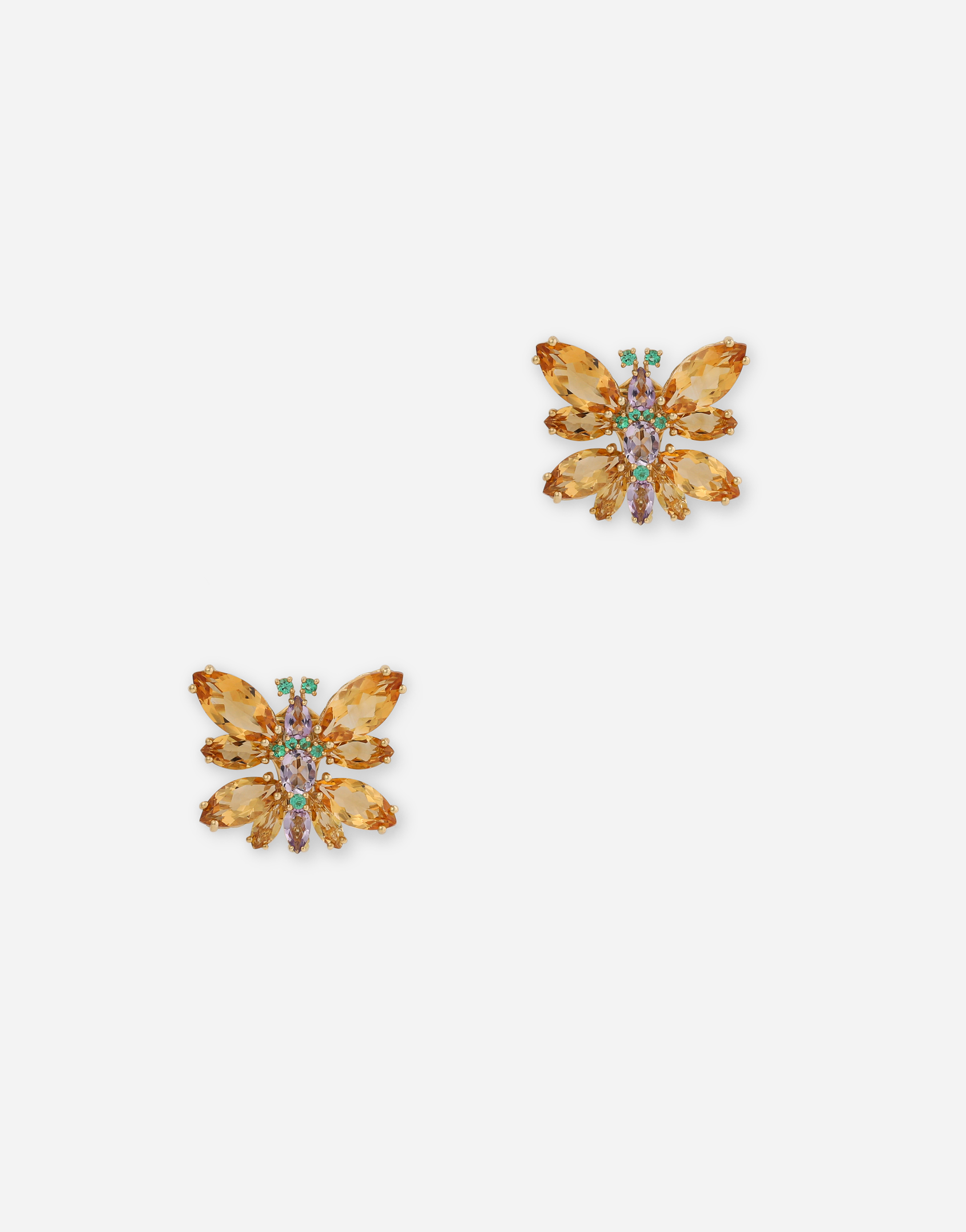 Spring earrings in yellow 18kt gold with citrine butterflies in Gold