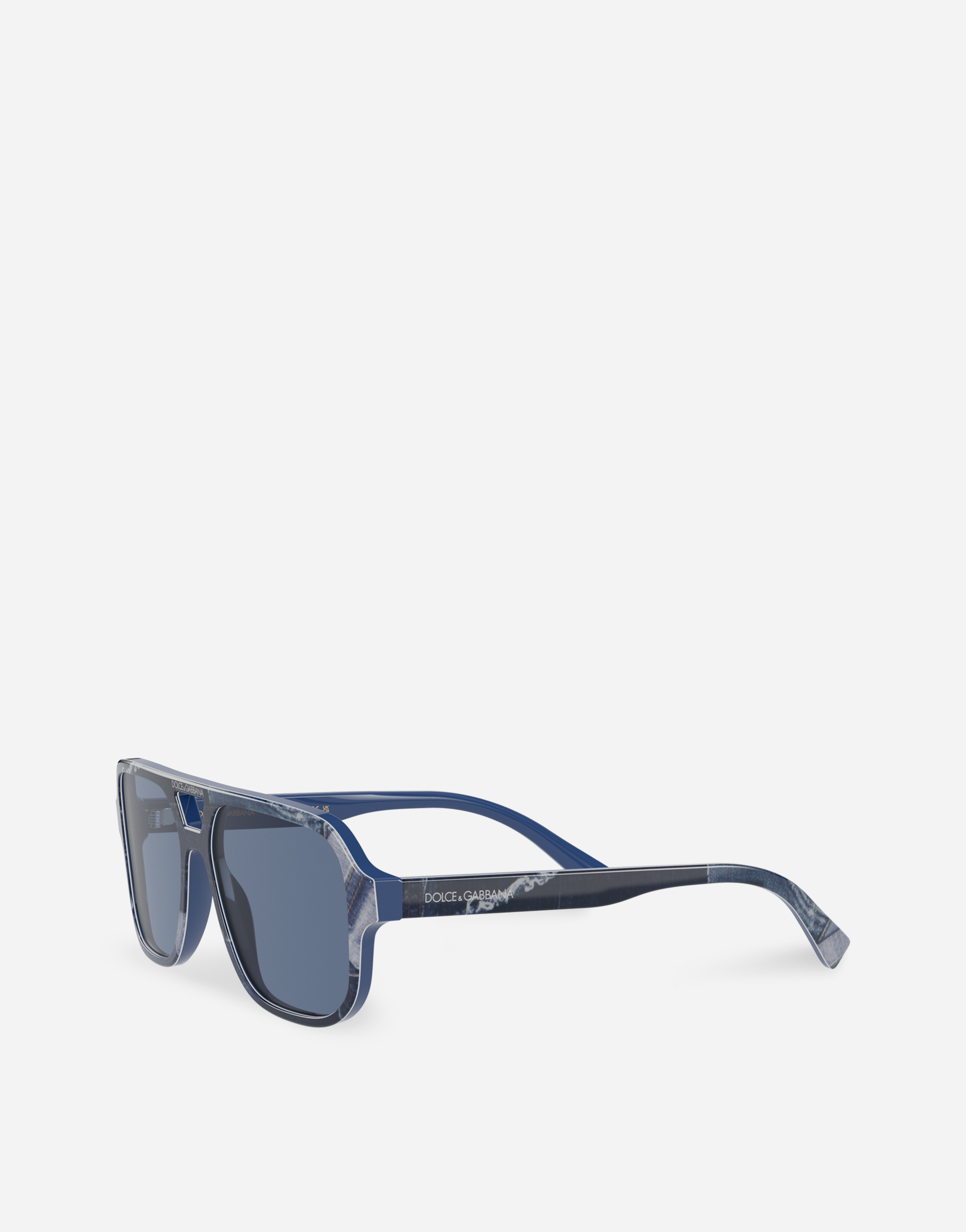 Shop Dolce & Gabbana Denim Patchwork Sunglasses
