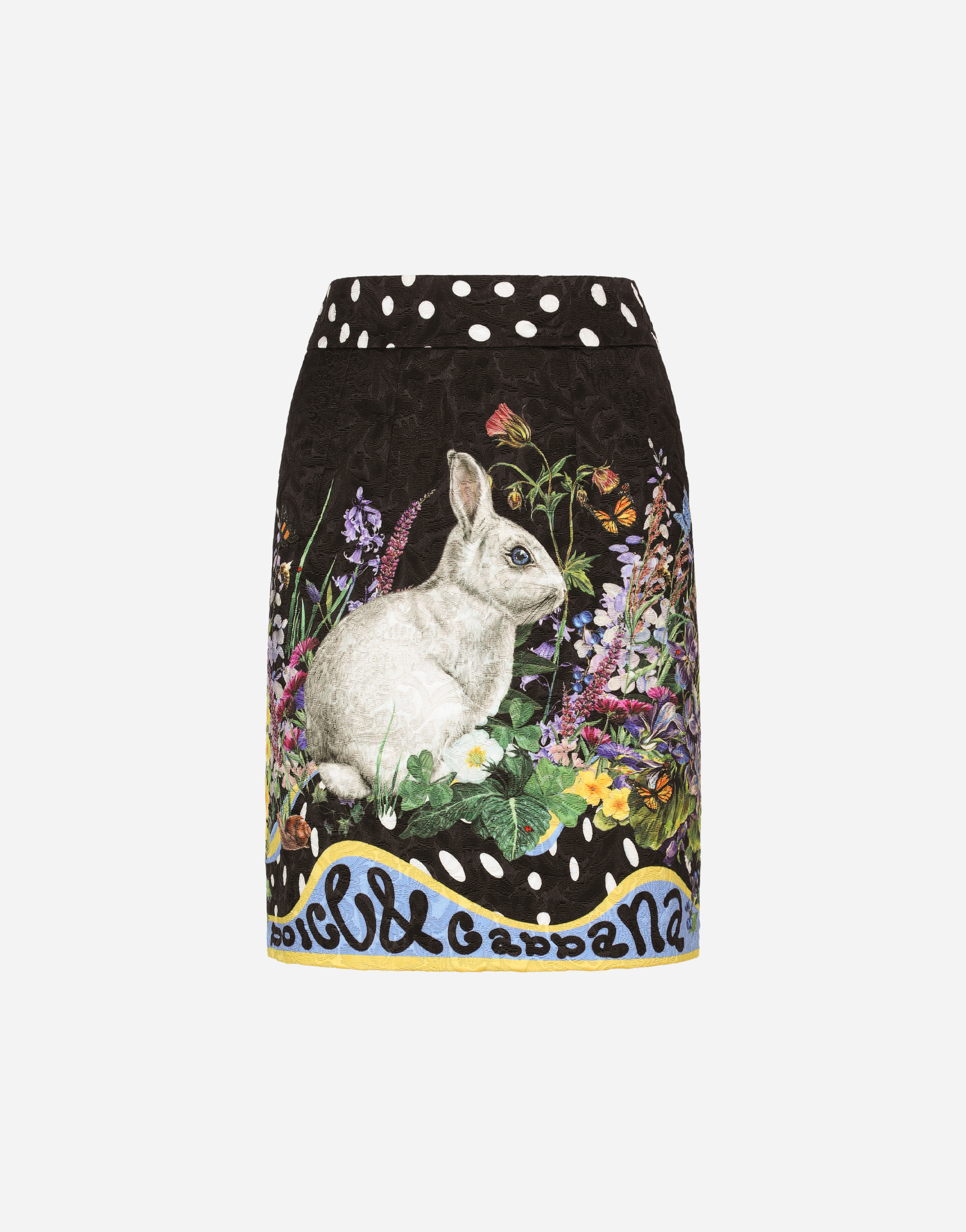 Rabbit-print brocade miniskirt in Multicolor