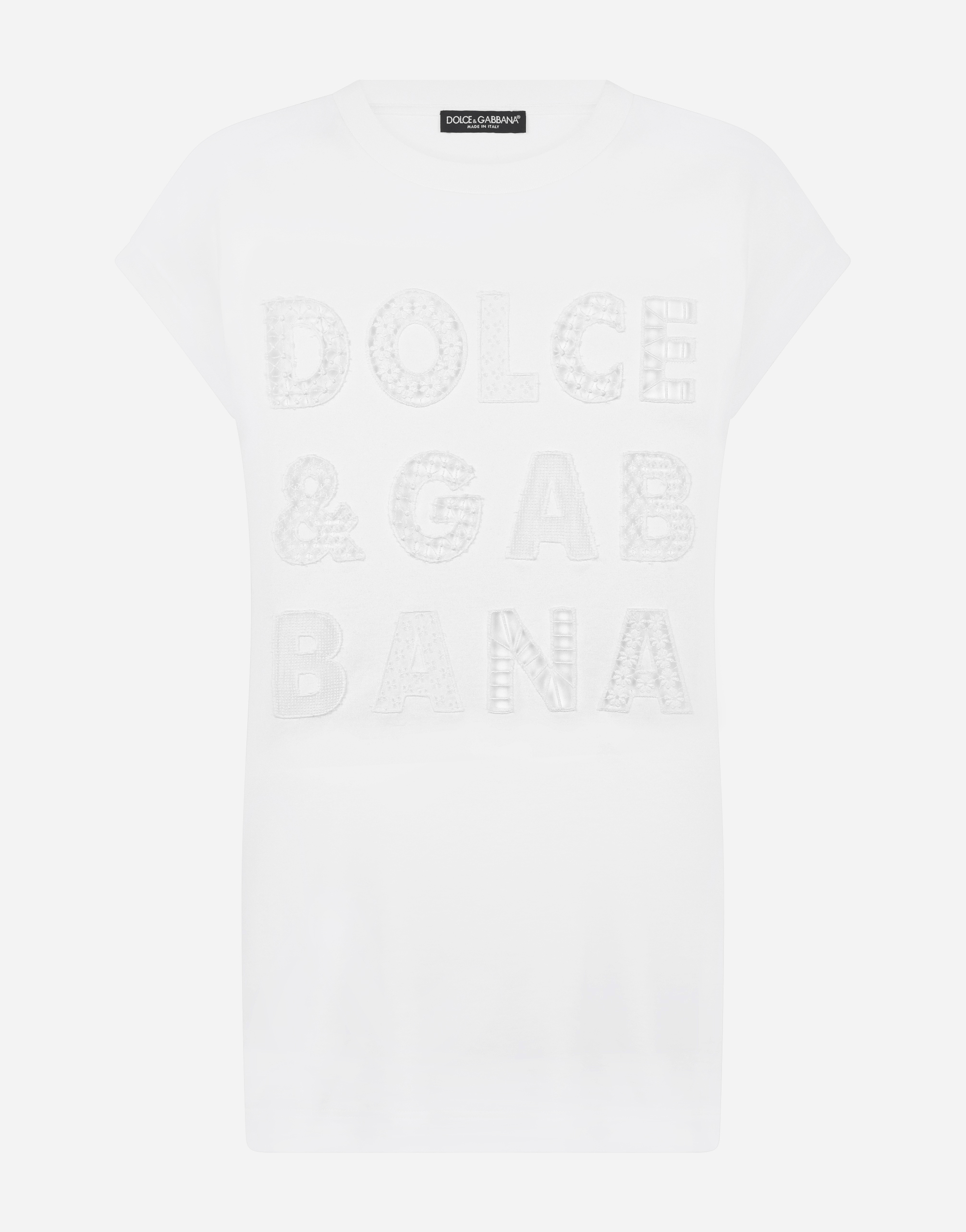 Jersey tank top with Dolce & Gabbana print in White
