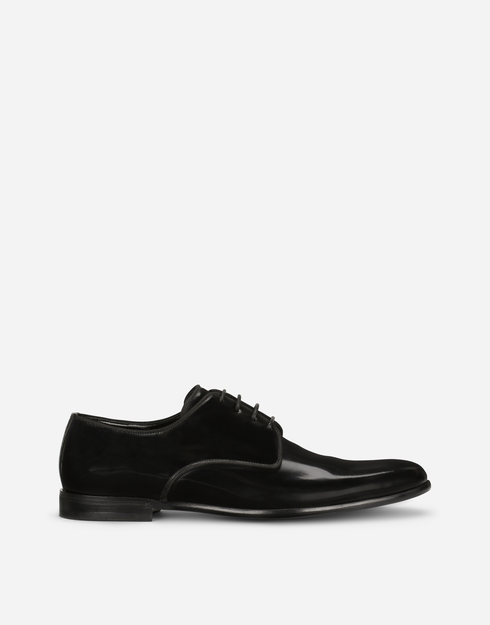 Brushed calfskin Derby shoes in Black