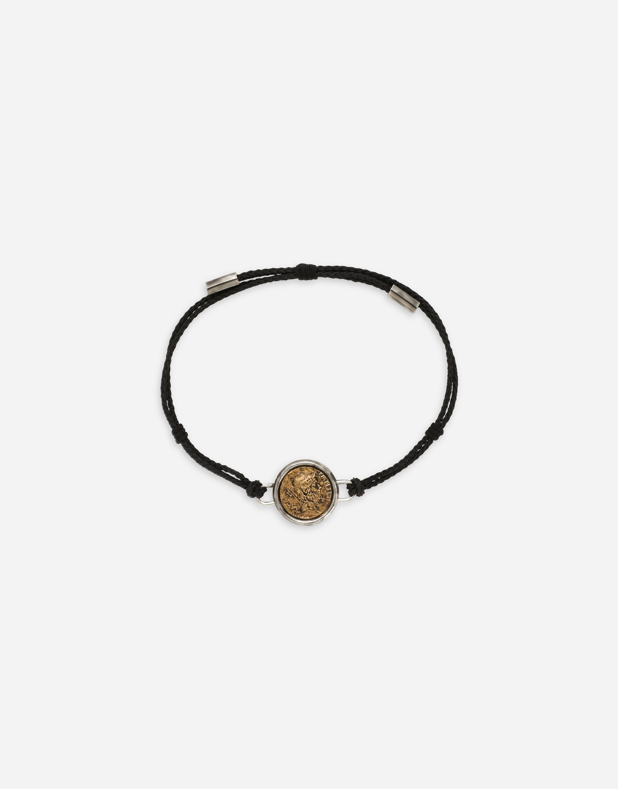 Cord bracelet with coin in Multicolor