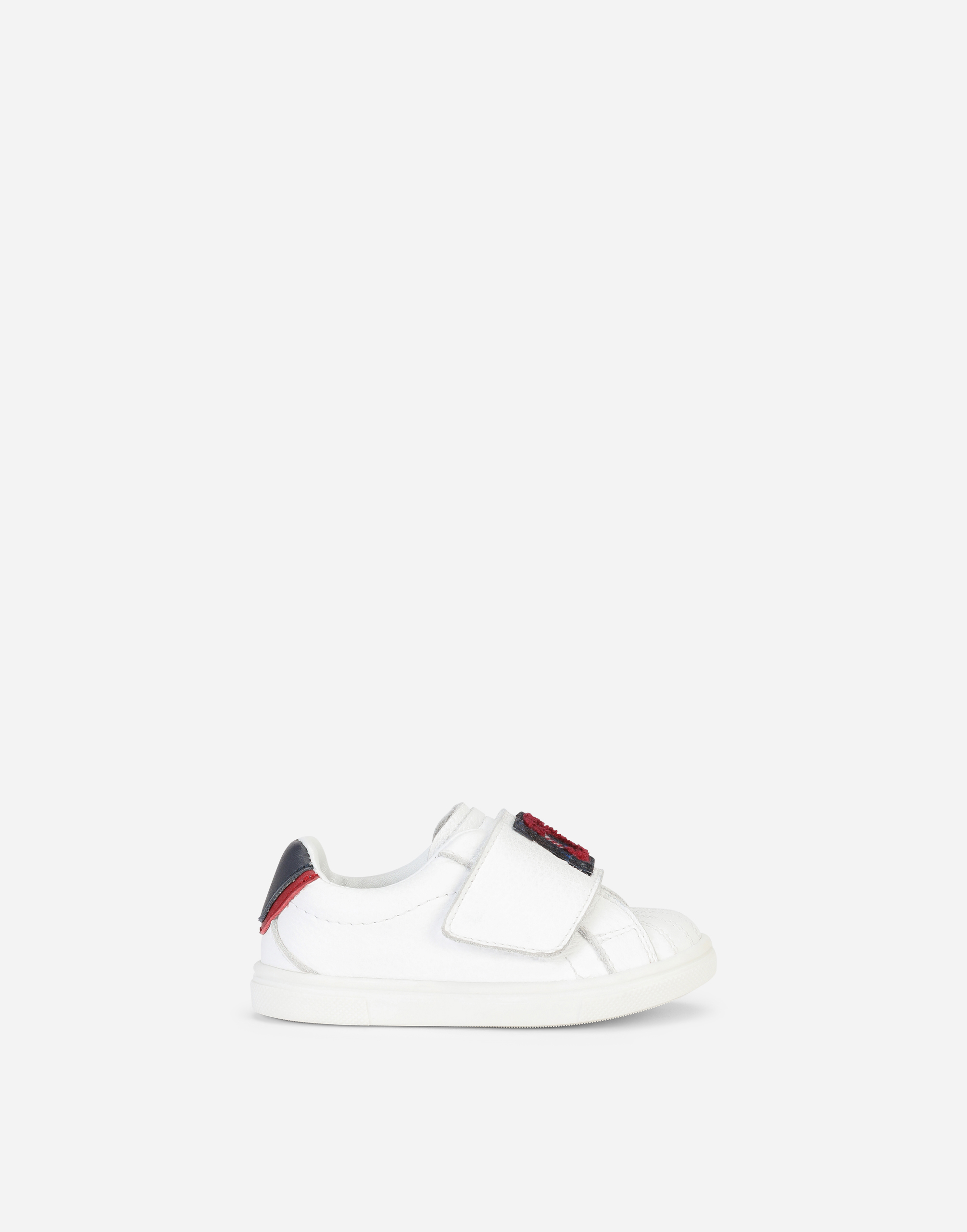 Calfskin sneakers with DG logo patch in White