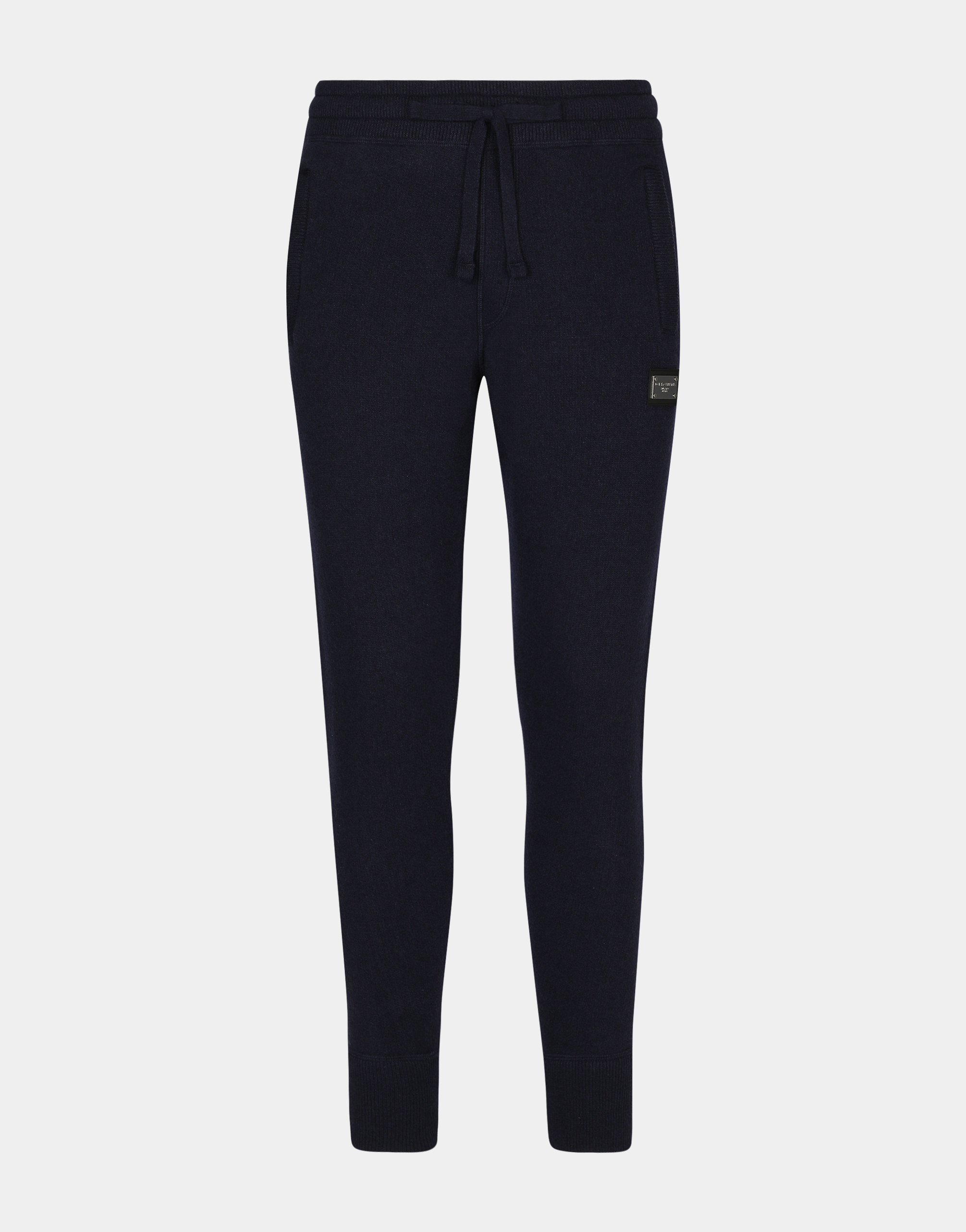 Wool and cashmere knit jogging pants in Blue