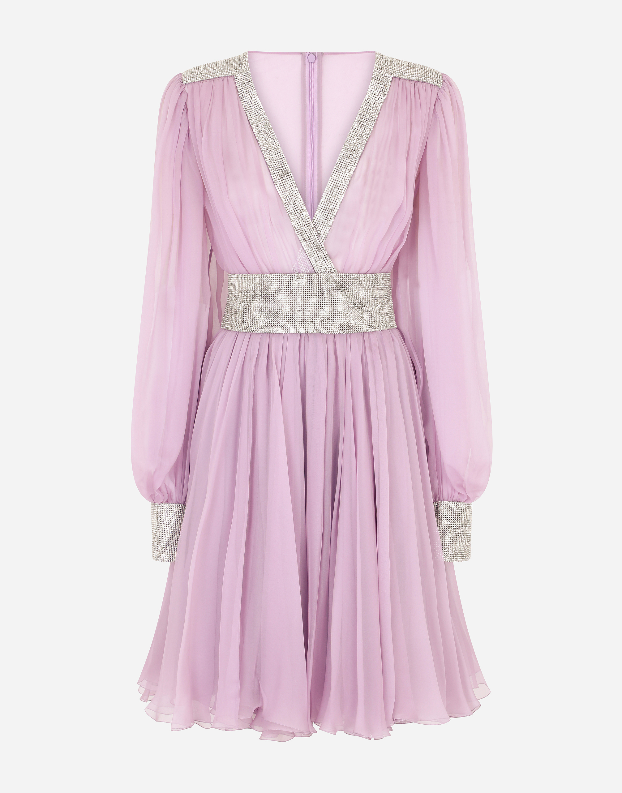 Short chiffon dress in Lilac