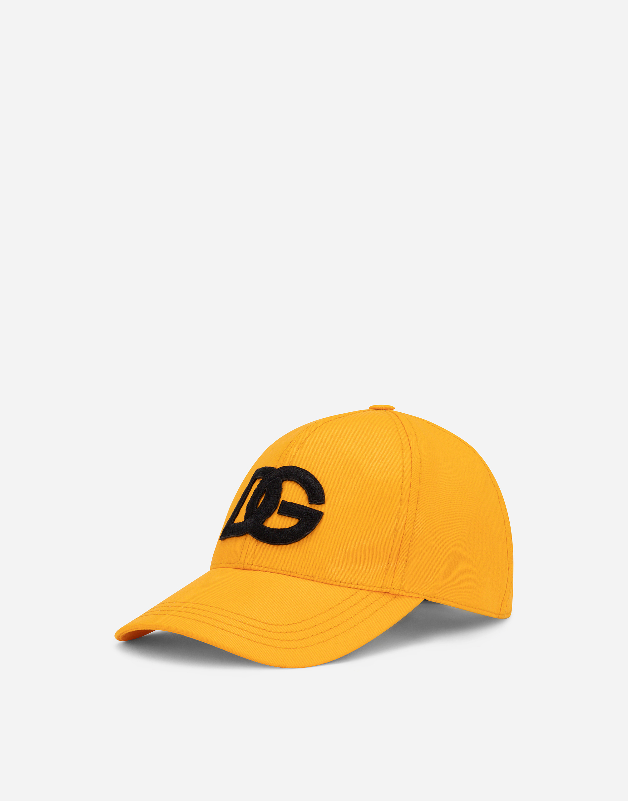 Cotton baseball cap with DG embroidery in Orange