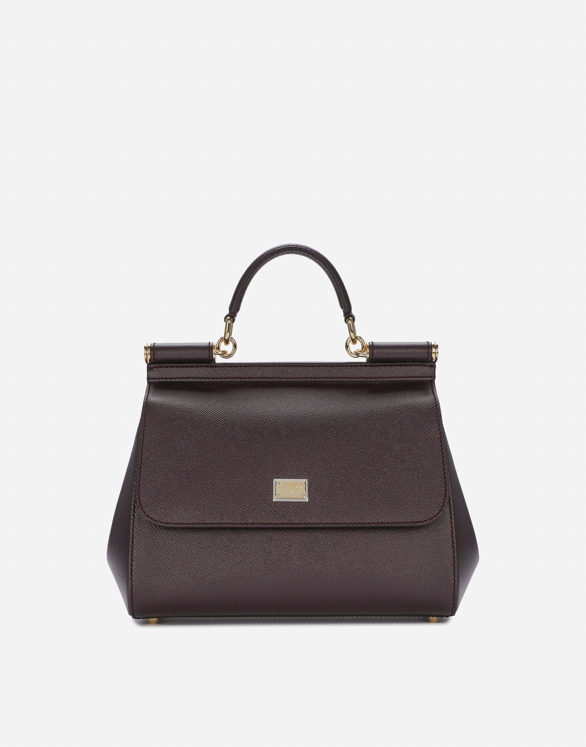 Medium Sicily handbag in dauphine leather in Bordeaux