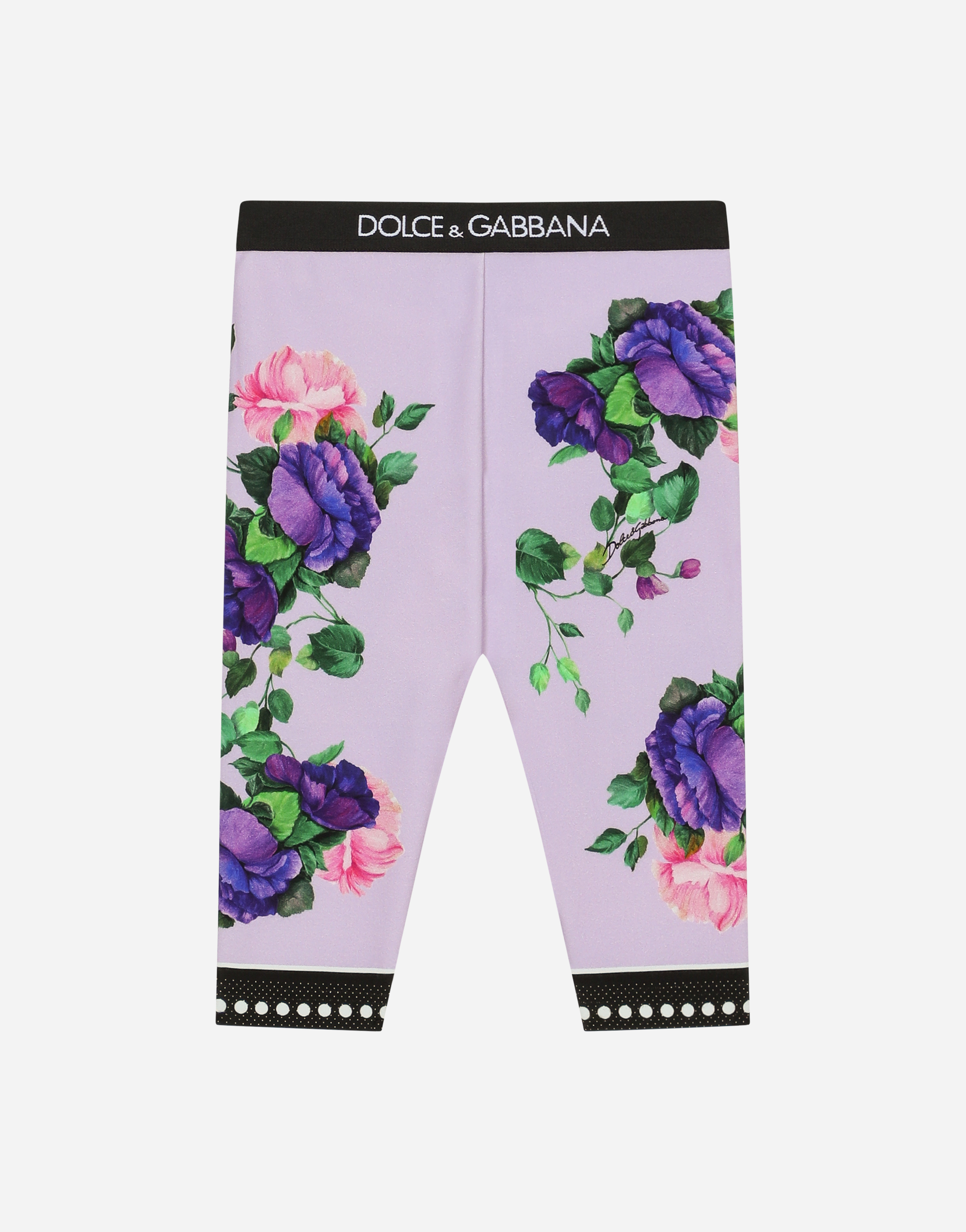 Rose-print interlock leggings in Multicolor