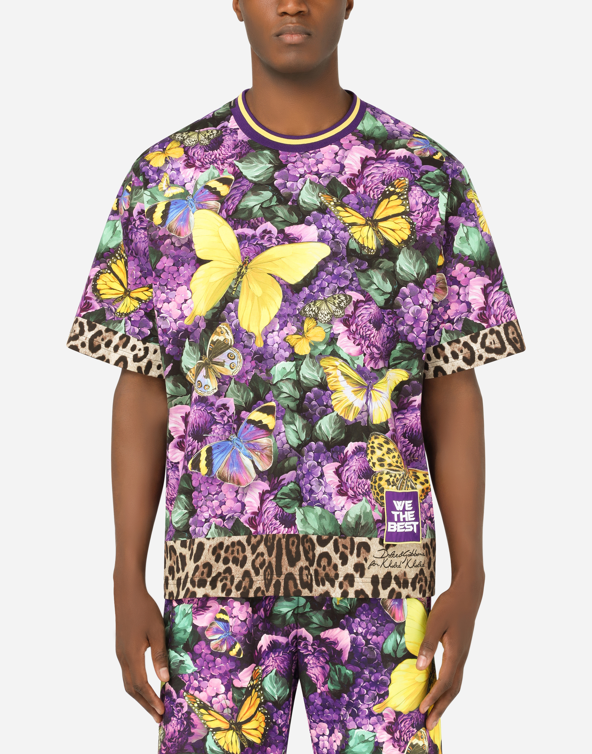 Cotton T-shirt with butterfly print in Multicolor