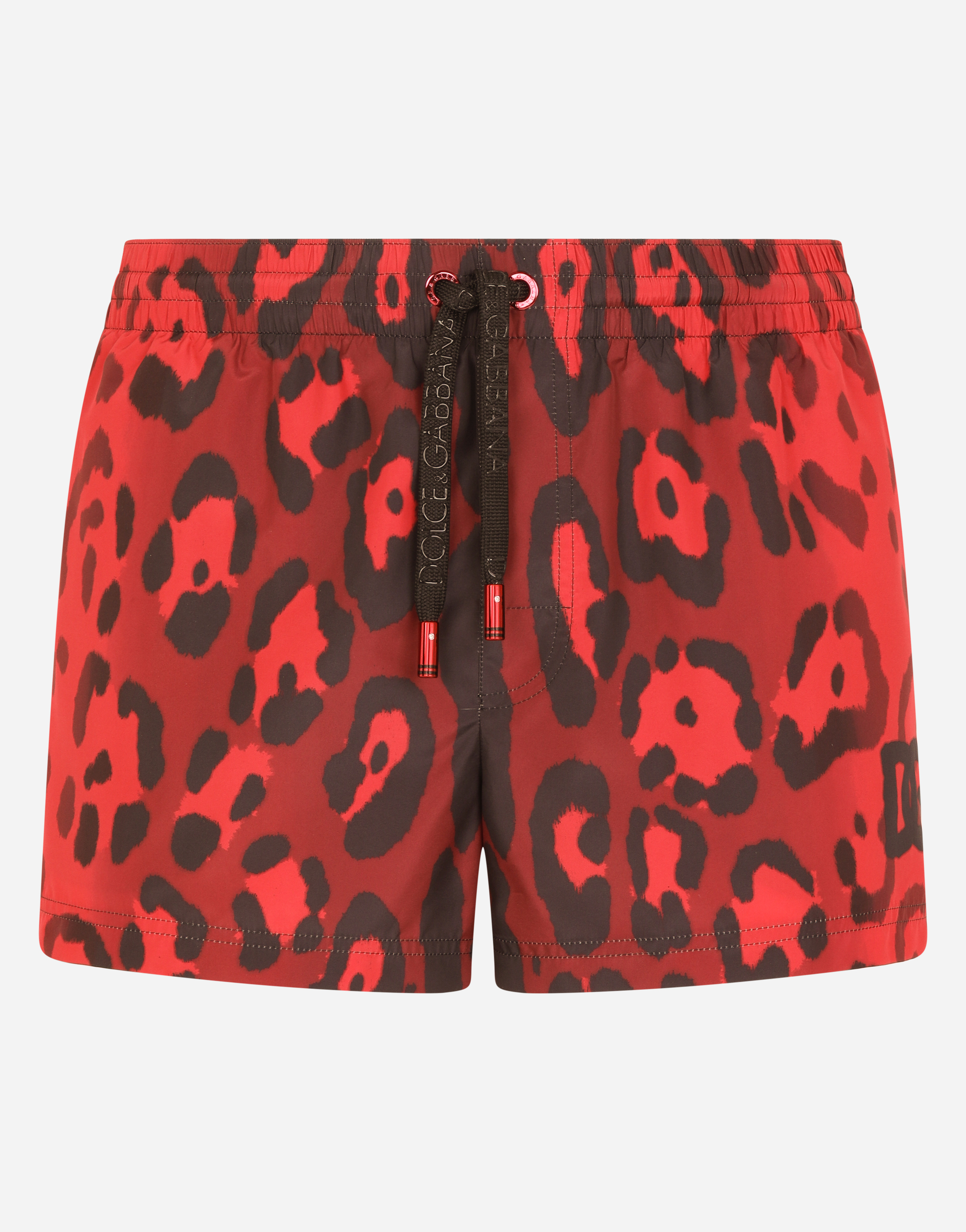Short swim trunks with leopard print in Multicolor