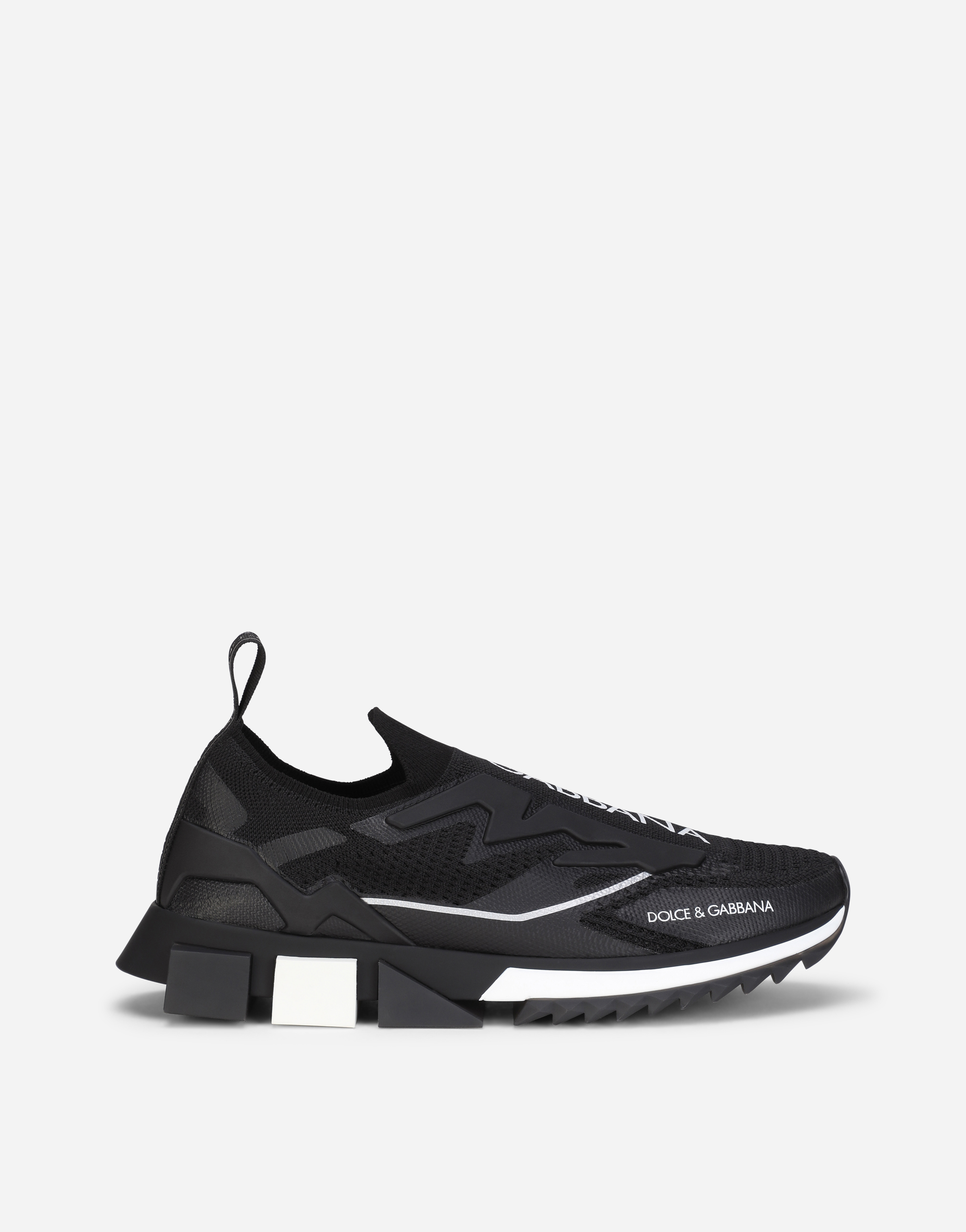 Stretch mesh Sorrento sneakers with logo in Black/White