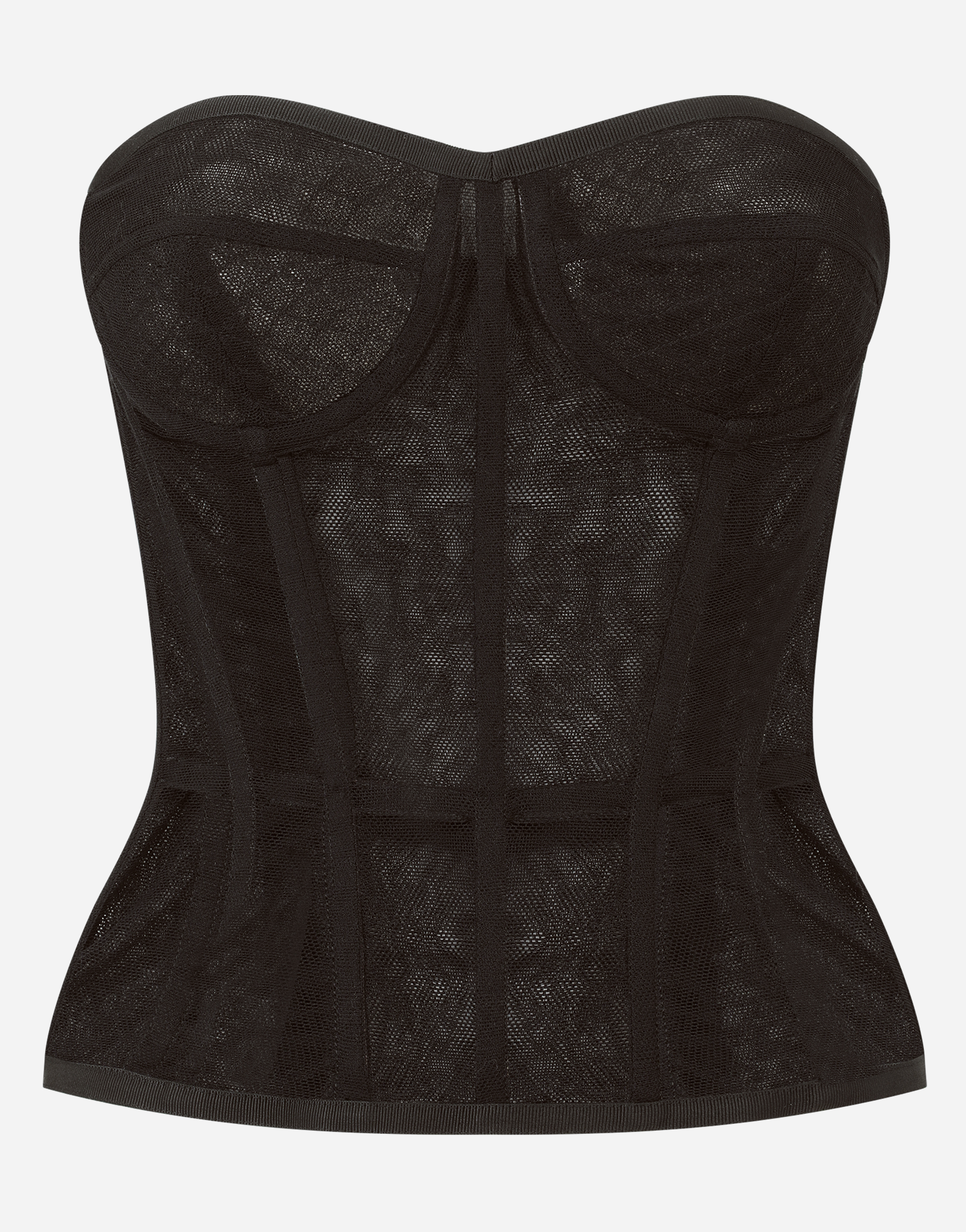 DOLCE & GABBANA COTTON TULLE BUSTIER TOP
