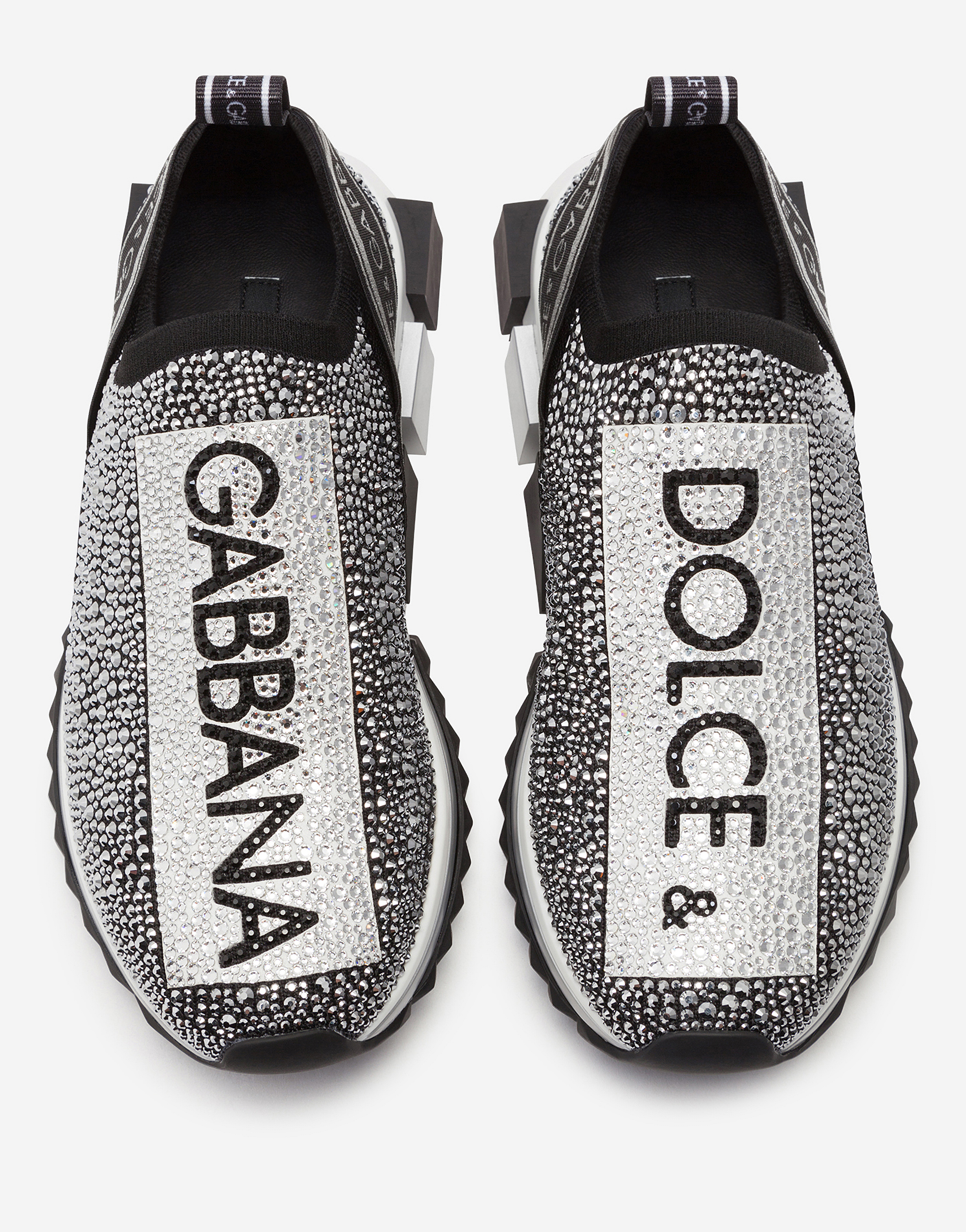 Sanction Purple Ounce Sorrento sneakers with fusible crystals in Grey/Black for Women |  Dolce&Gabbana®