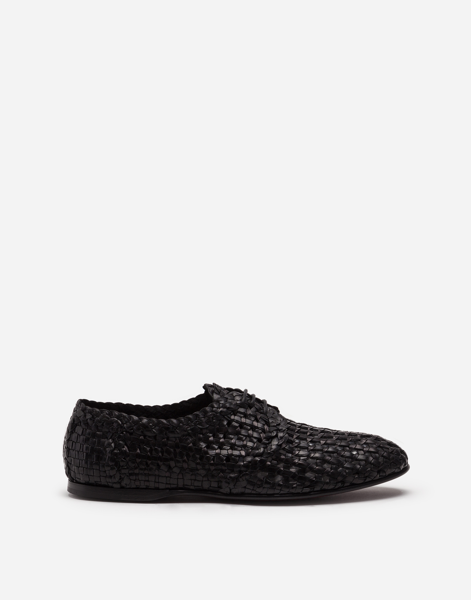 Persia woven leather derby shoes in Black