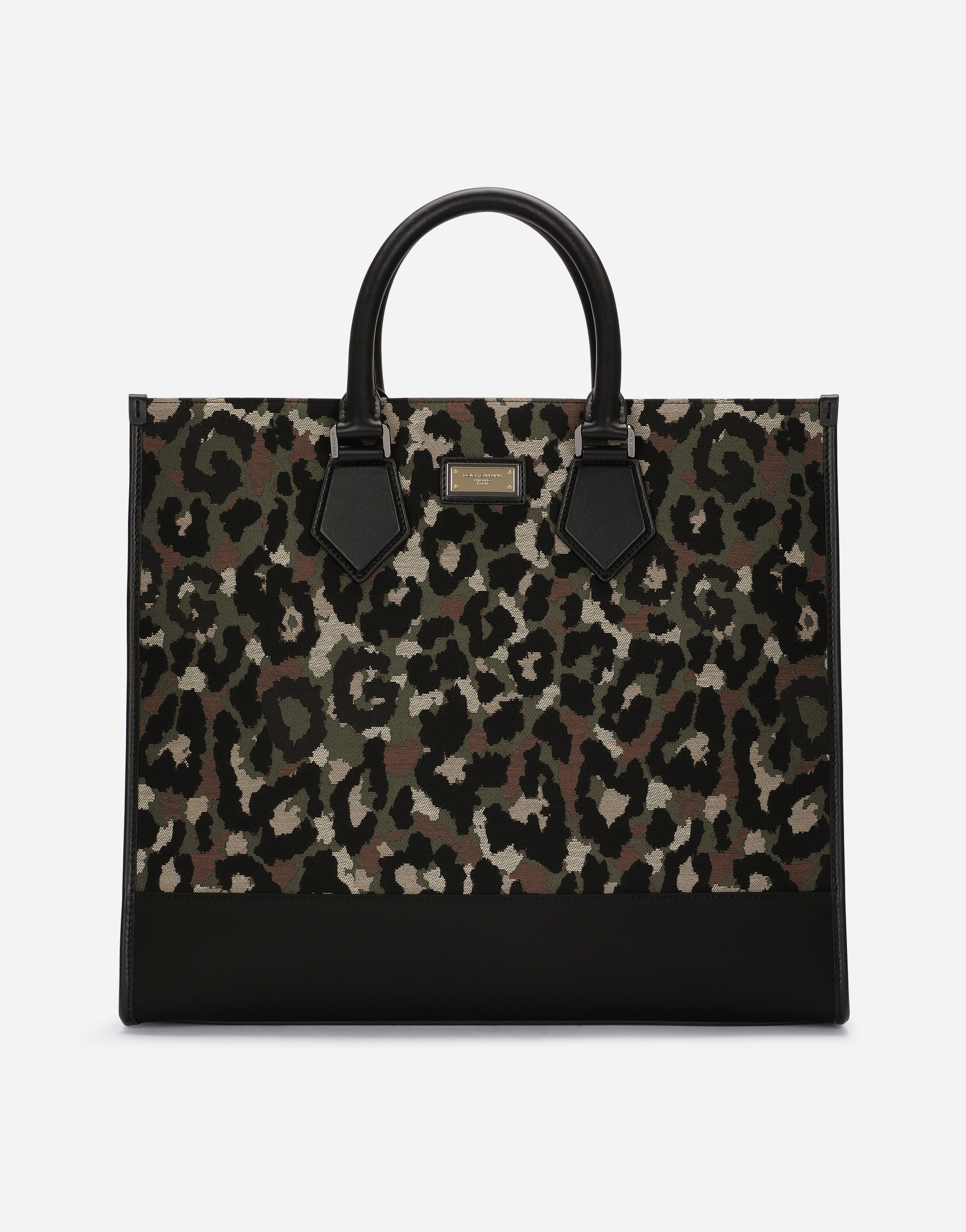 Large camouflage jacquard shopper in Multicolor