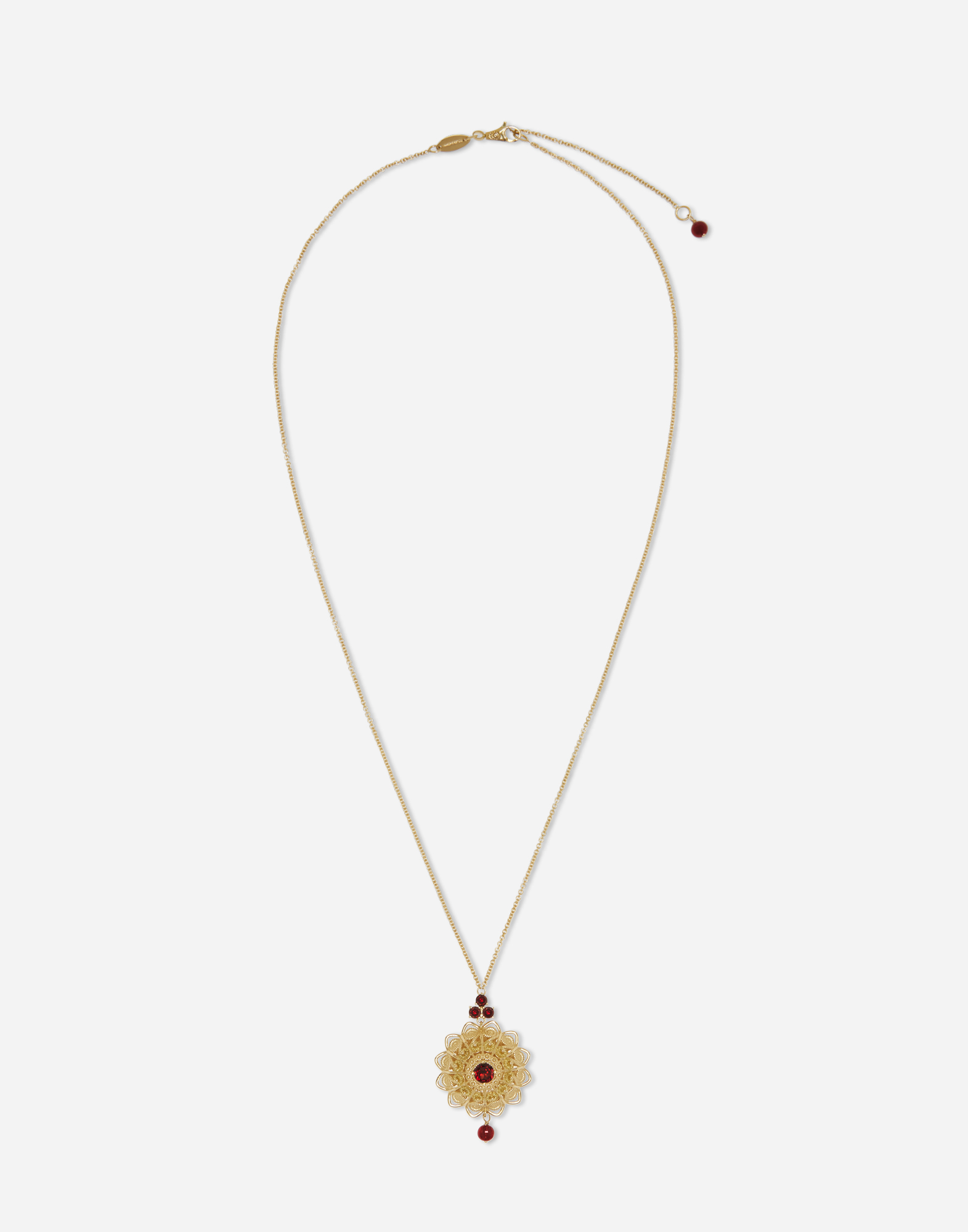 Pizzo pendant in yellow gold and rhodolite garnets in Gold