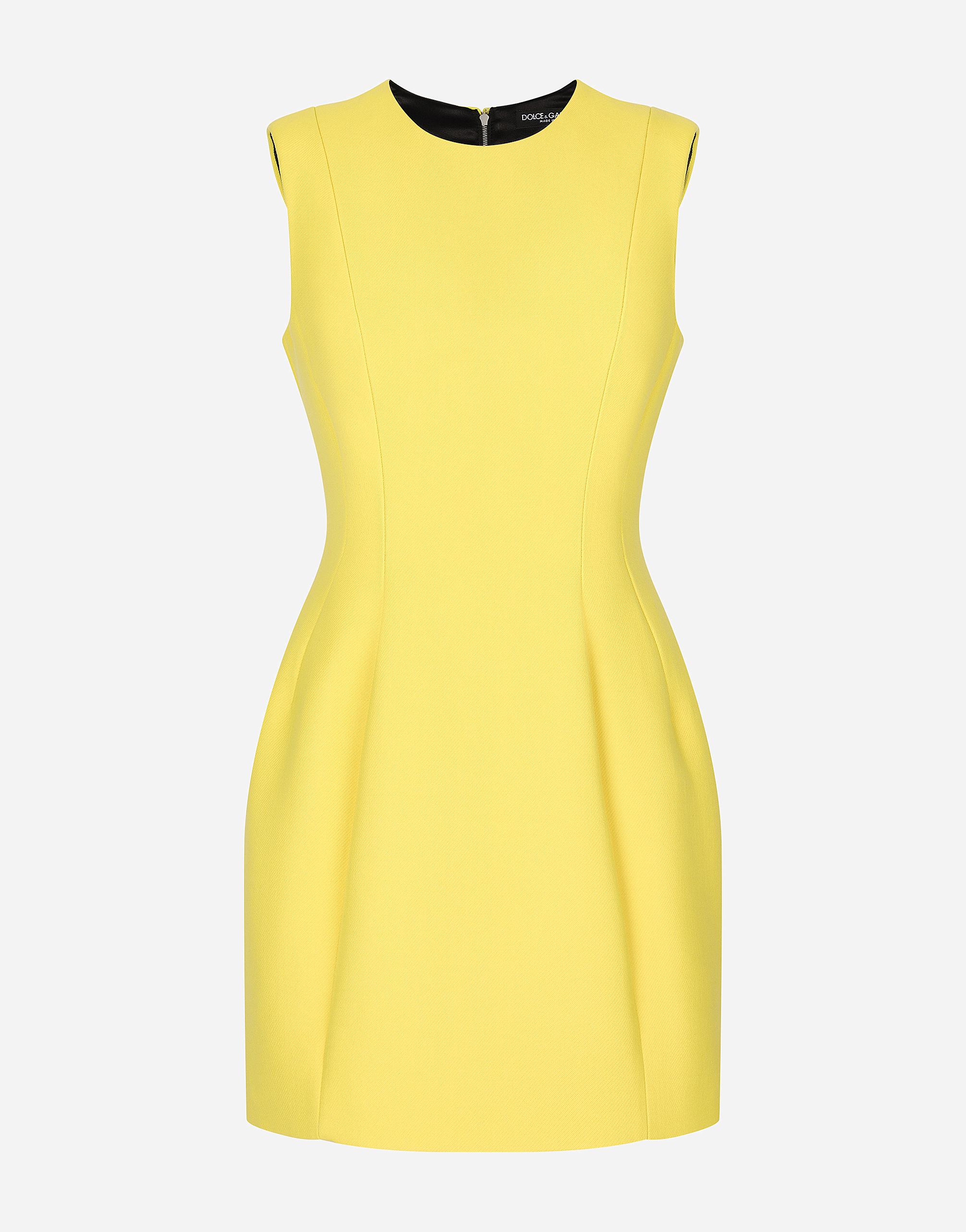 Short woolen dress in Yellow
