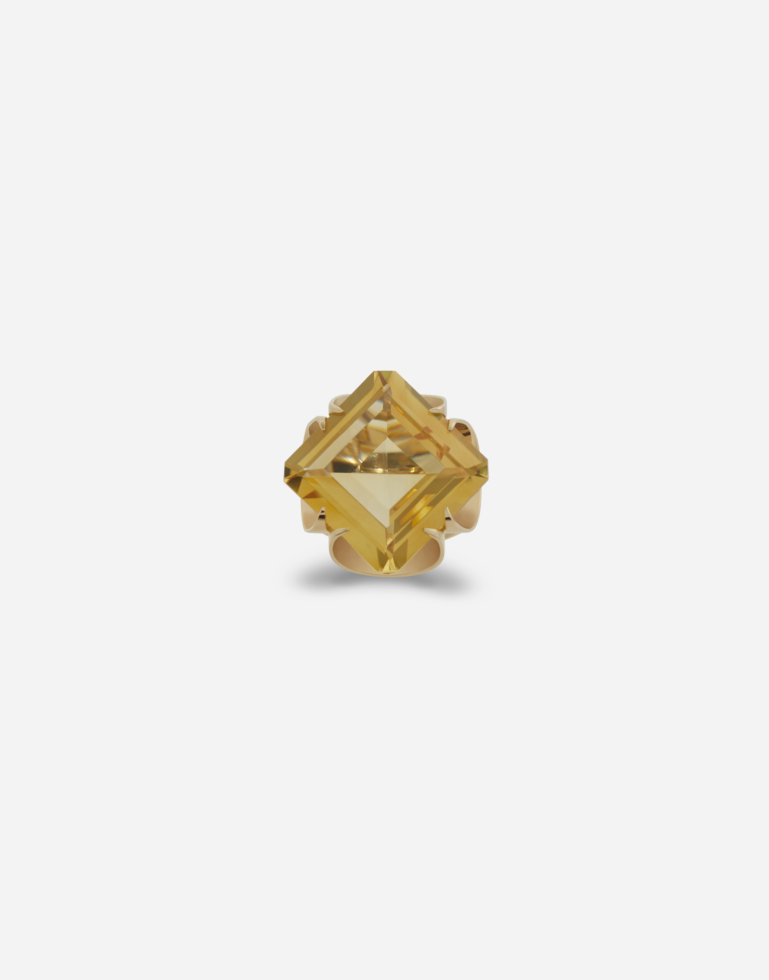 Anna ring in yellow gold and citrine quartz in Gold
