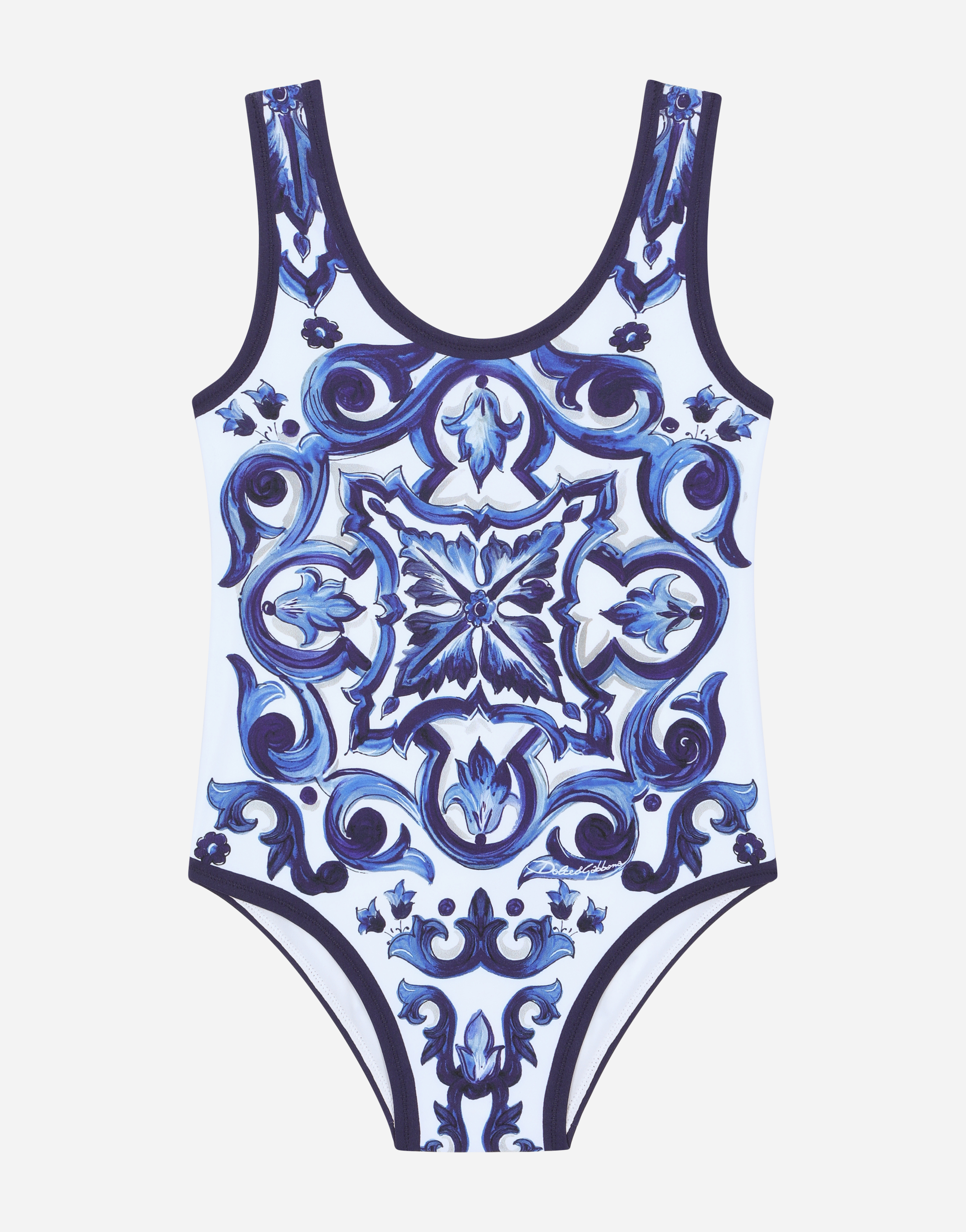 Majolica-print one-piece swimsuit in Multicolor