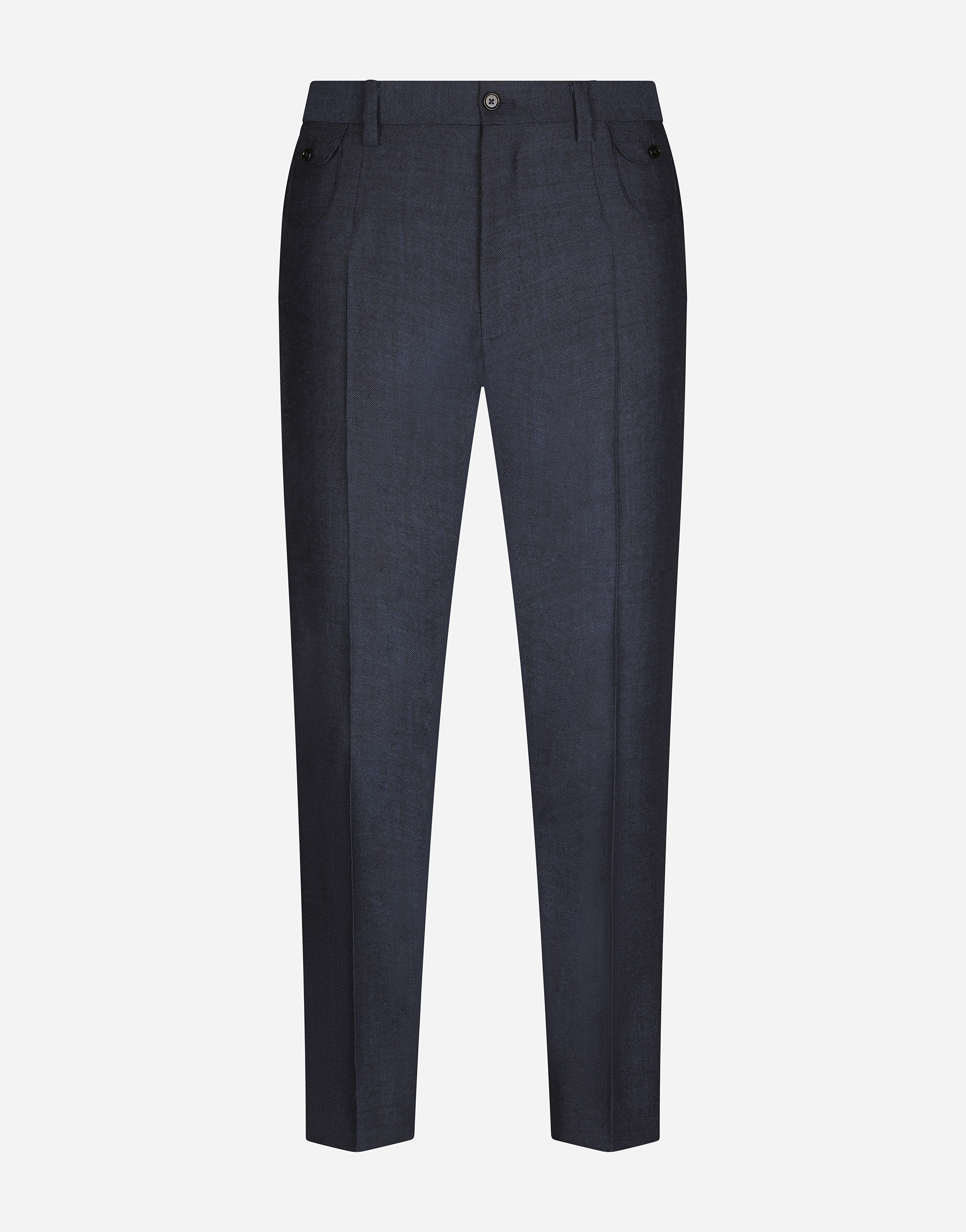 Micro-patterned wool pants in Grey