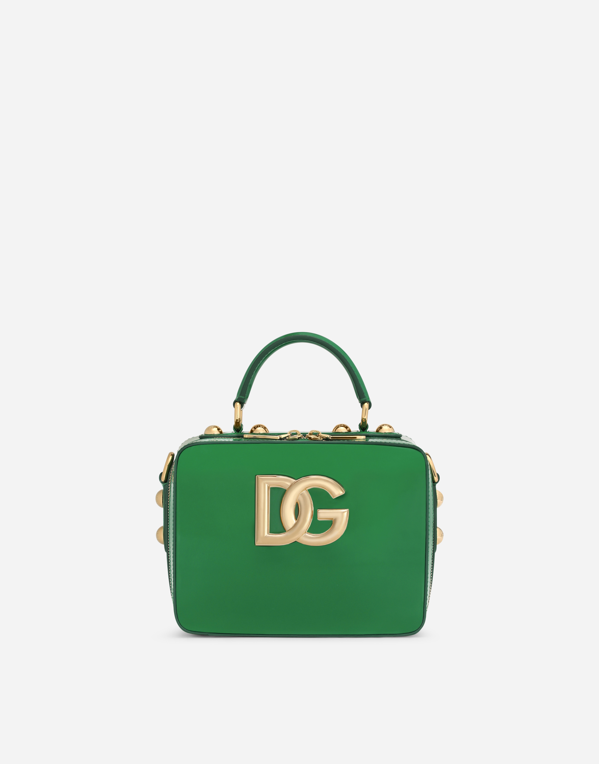 Polished calfskin 3.5 top-handle bag in Green