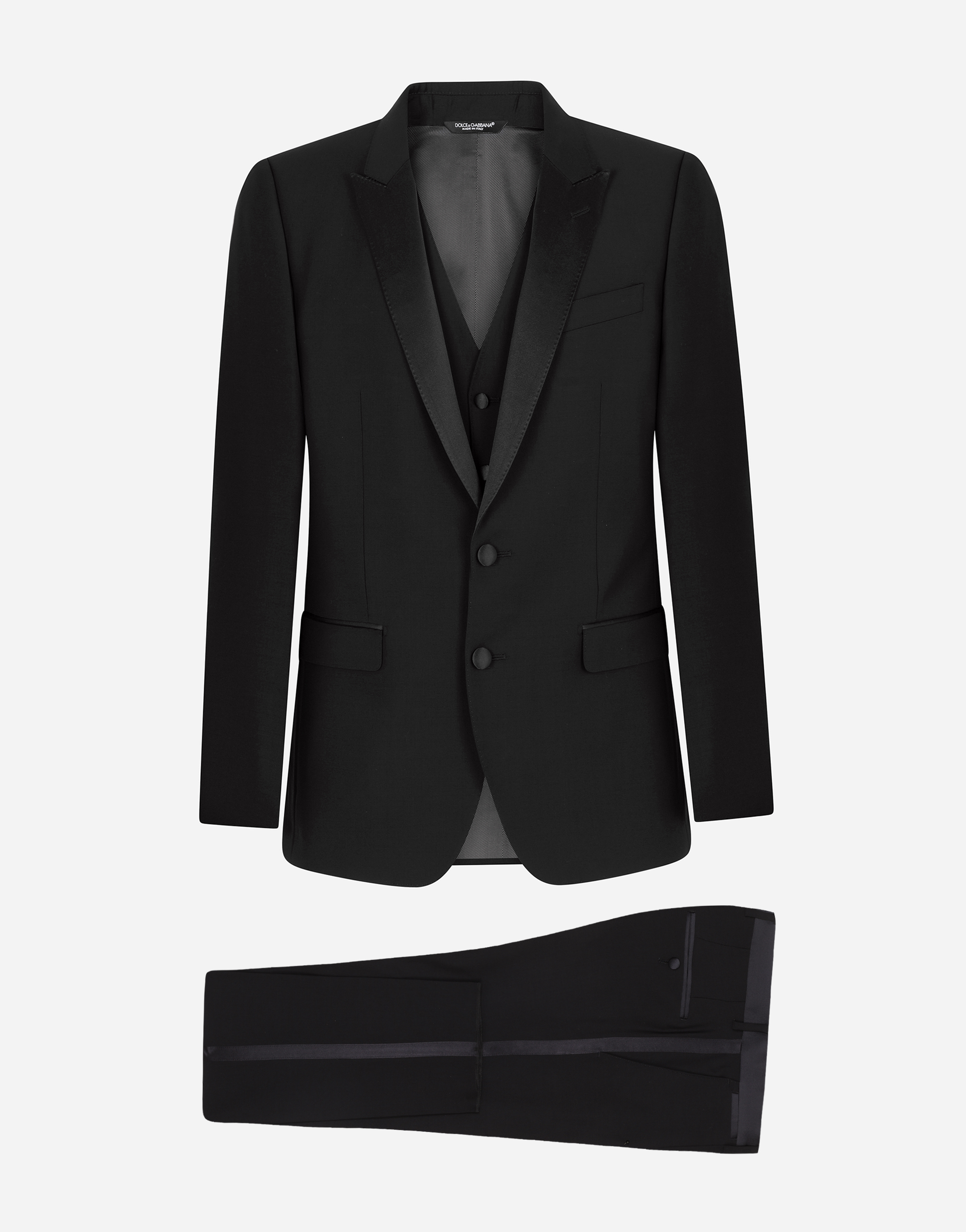 Wool and silk Martini-fit tuxedo suit in Blue for Men | Dolce&Gabbana®