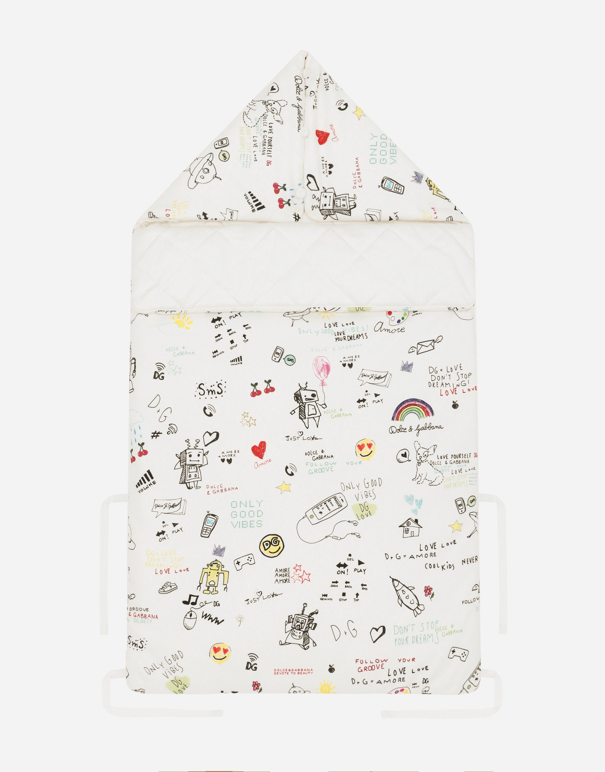 Dolce & Gabbana Babies' Jersey Sleep Sack With Dg Sweet Future Print In Multicolor