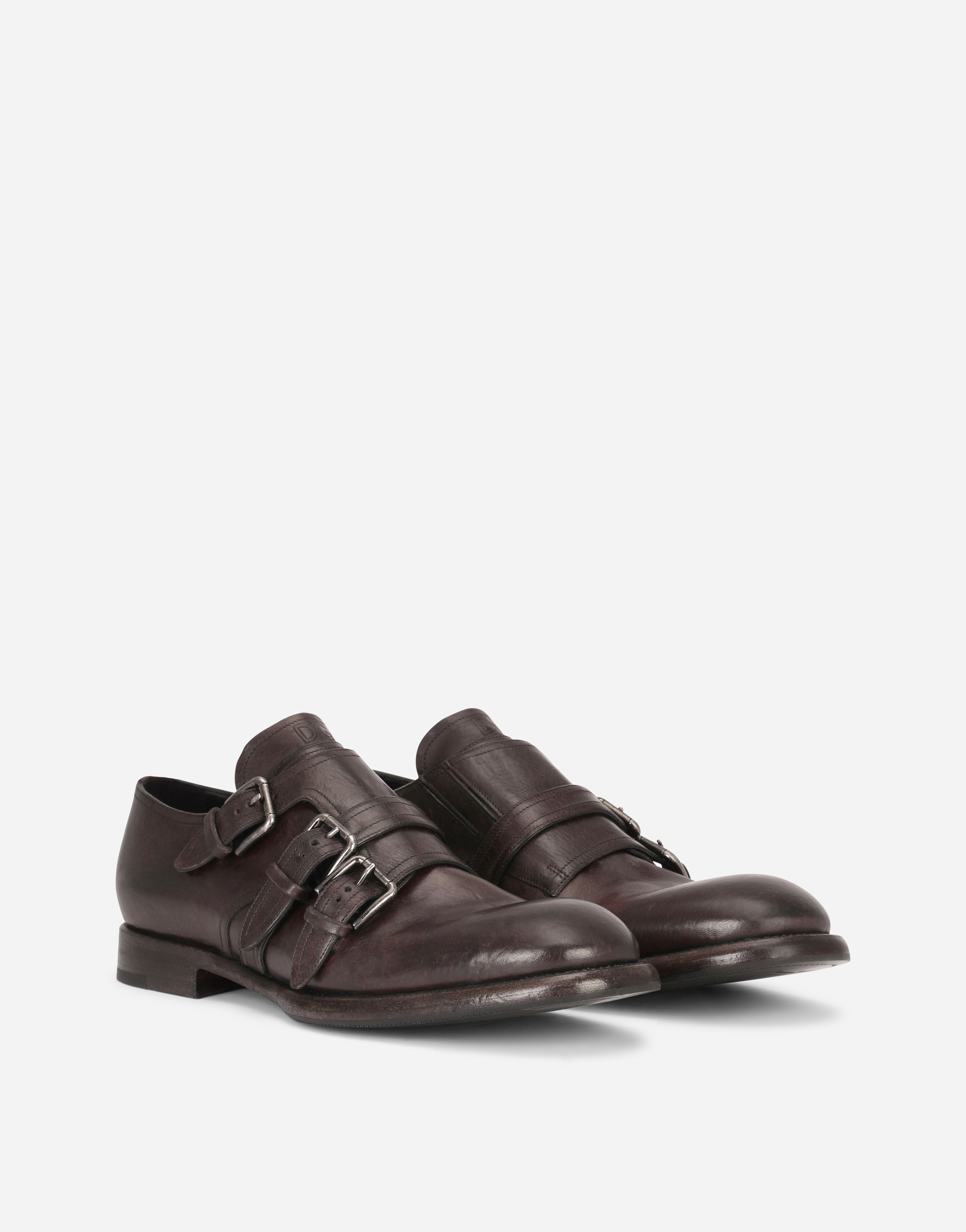 Hombre Zapatos de Zapatos sin cordones de Zapatos con hebilla Zapatos Monk en piel de becerro horse Dolce & Gabbana de Cuero de color Marrón para hombre 