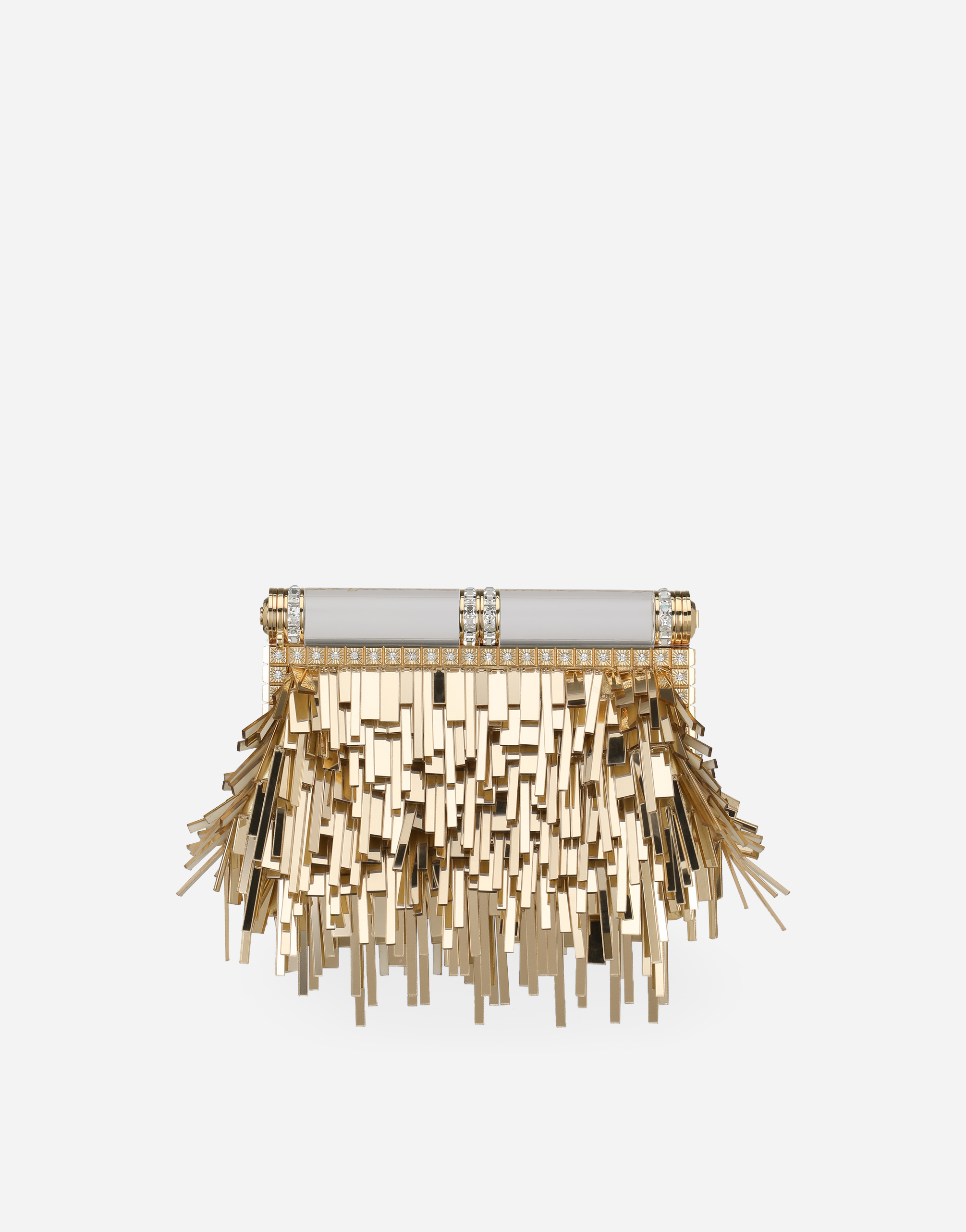 Dolce & Gabbana Mordore Nappa Bag With Fringing In Gold