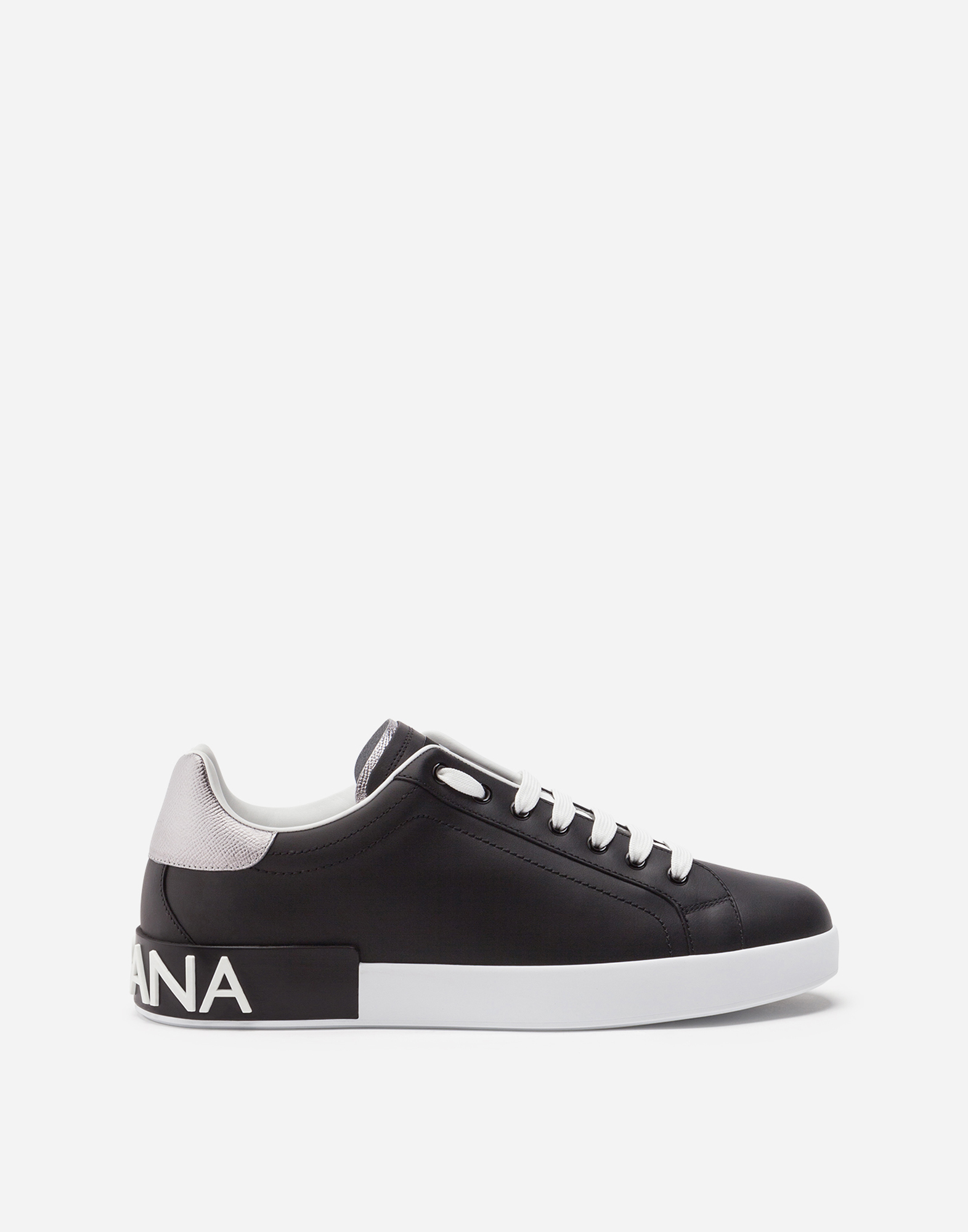 Calfskin nappa Portofino sneakers in Black