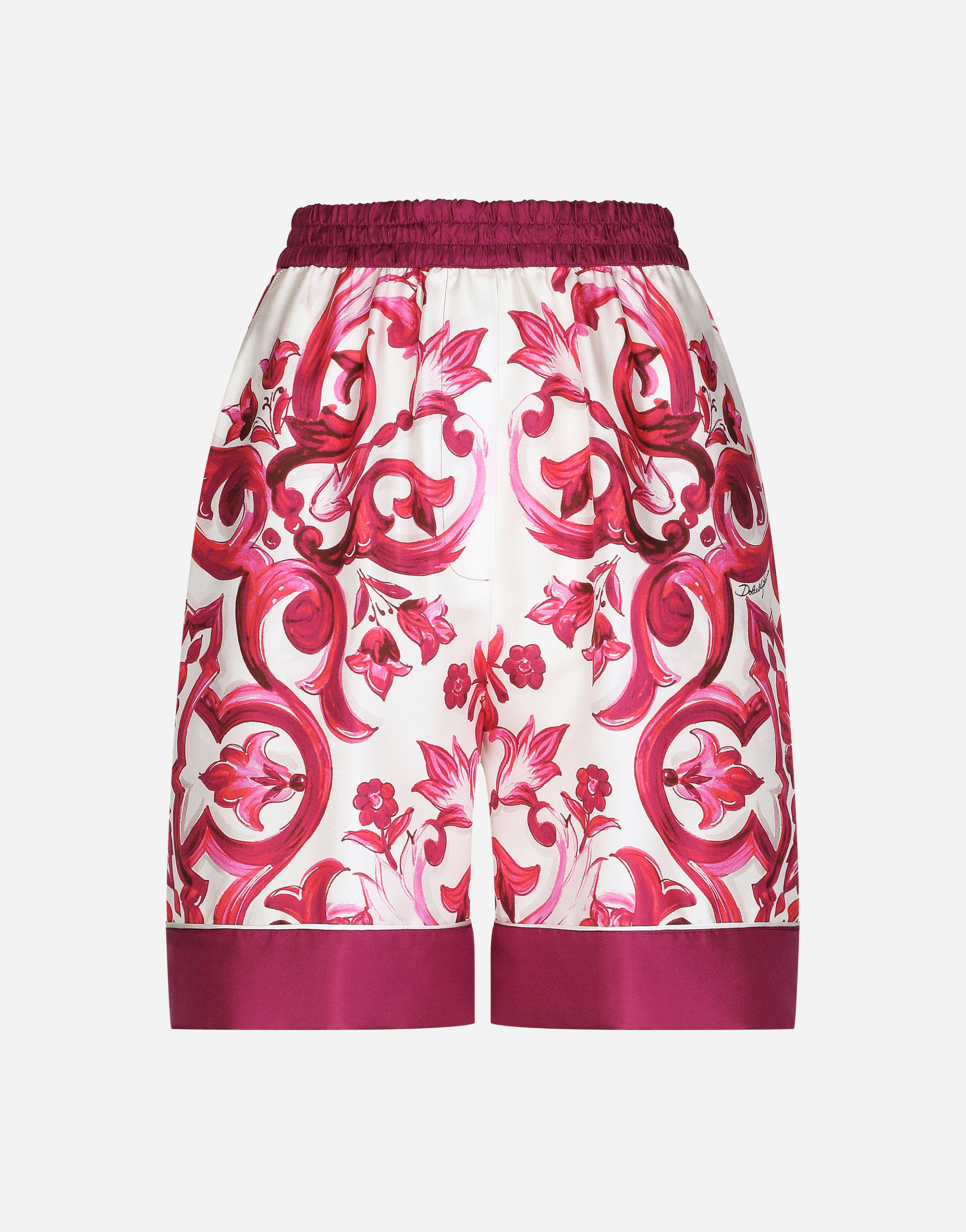 Majolica-print twill pajama shorts in Multicolor