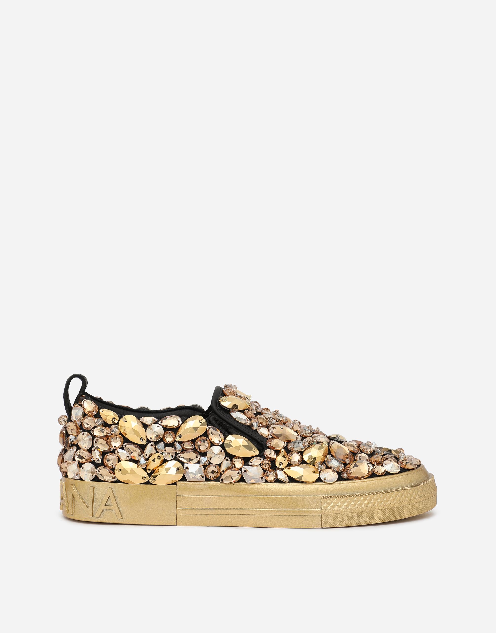 Canvas Custom 2.Zero slip-on sneakers with stone embellishment in Gold
