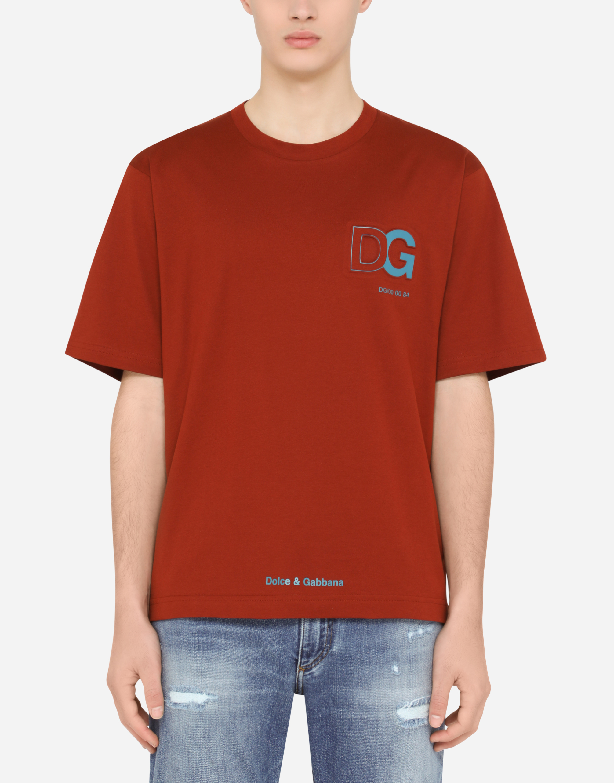 Cotton t-shirt with 3d DG logo in Multicolor