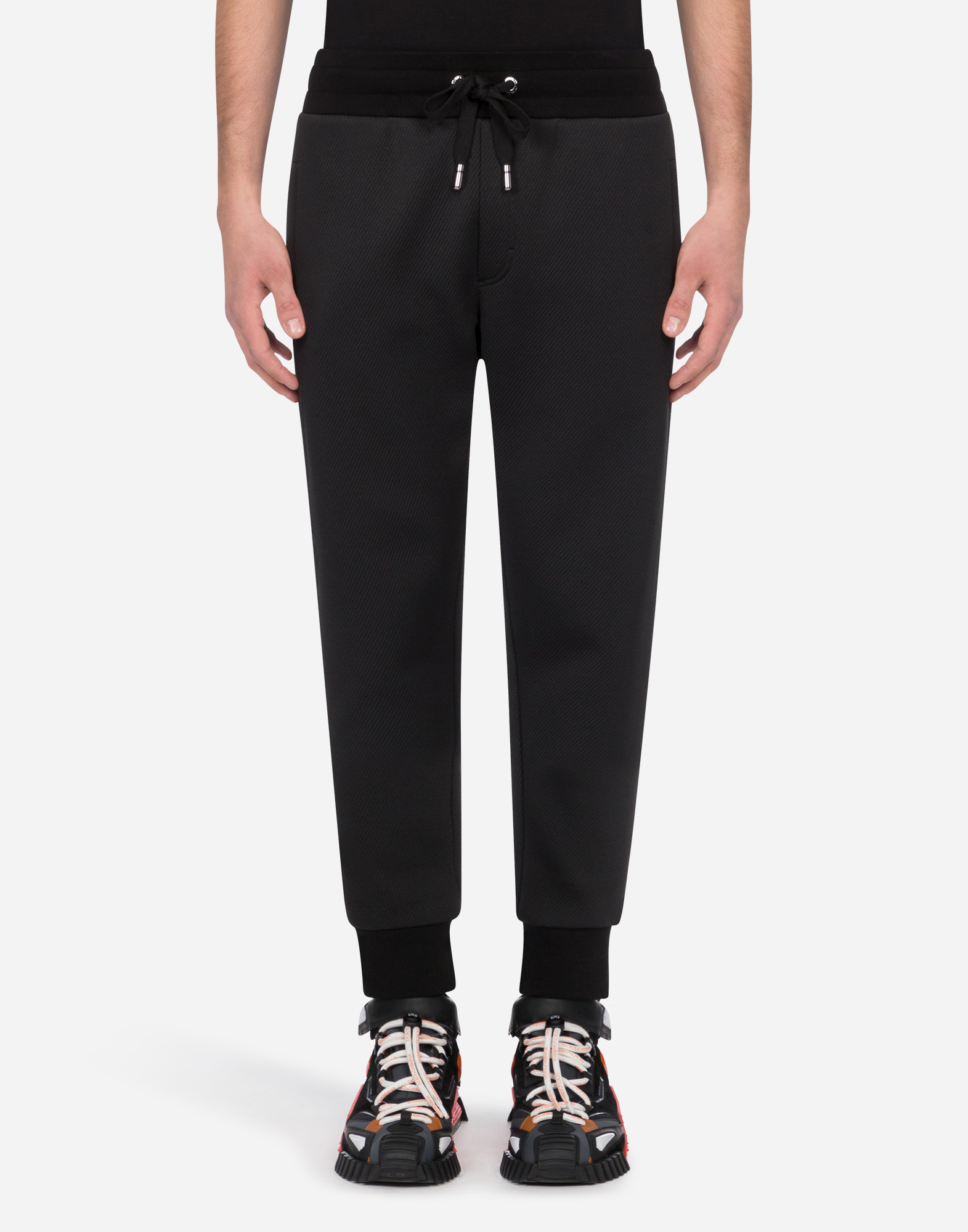 Jacquard jogging pants in Black