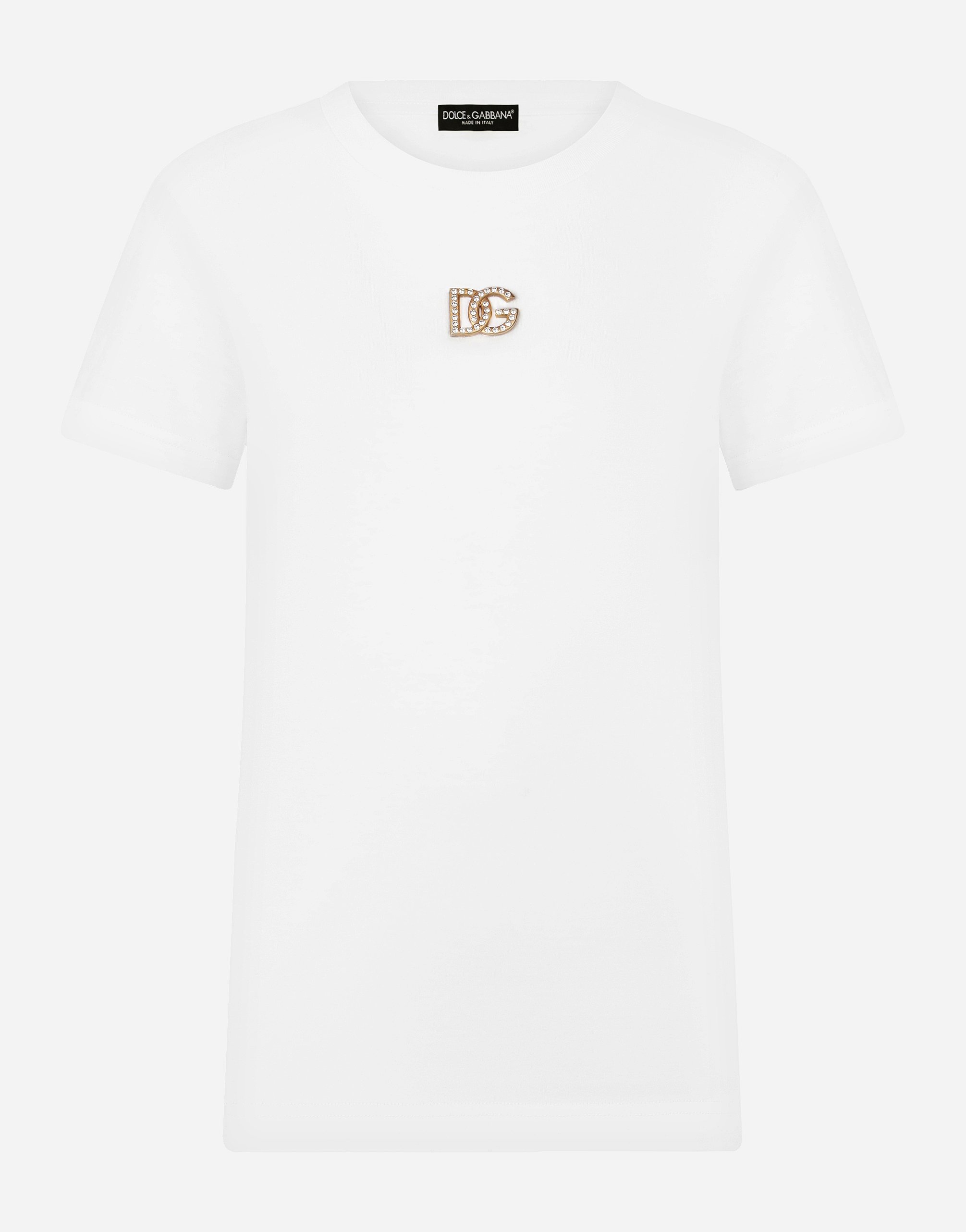 ウィメンズ Tシャツ＆スウェットシャツ | ドルチェ＆ガッバーナ - Tシャツ ジャージー DGクリスタルデコレーション