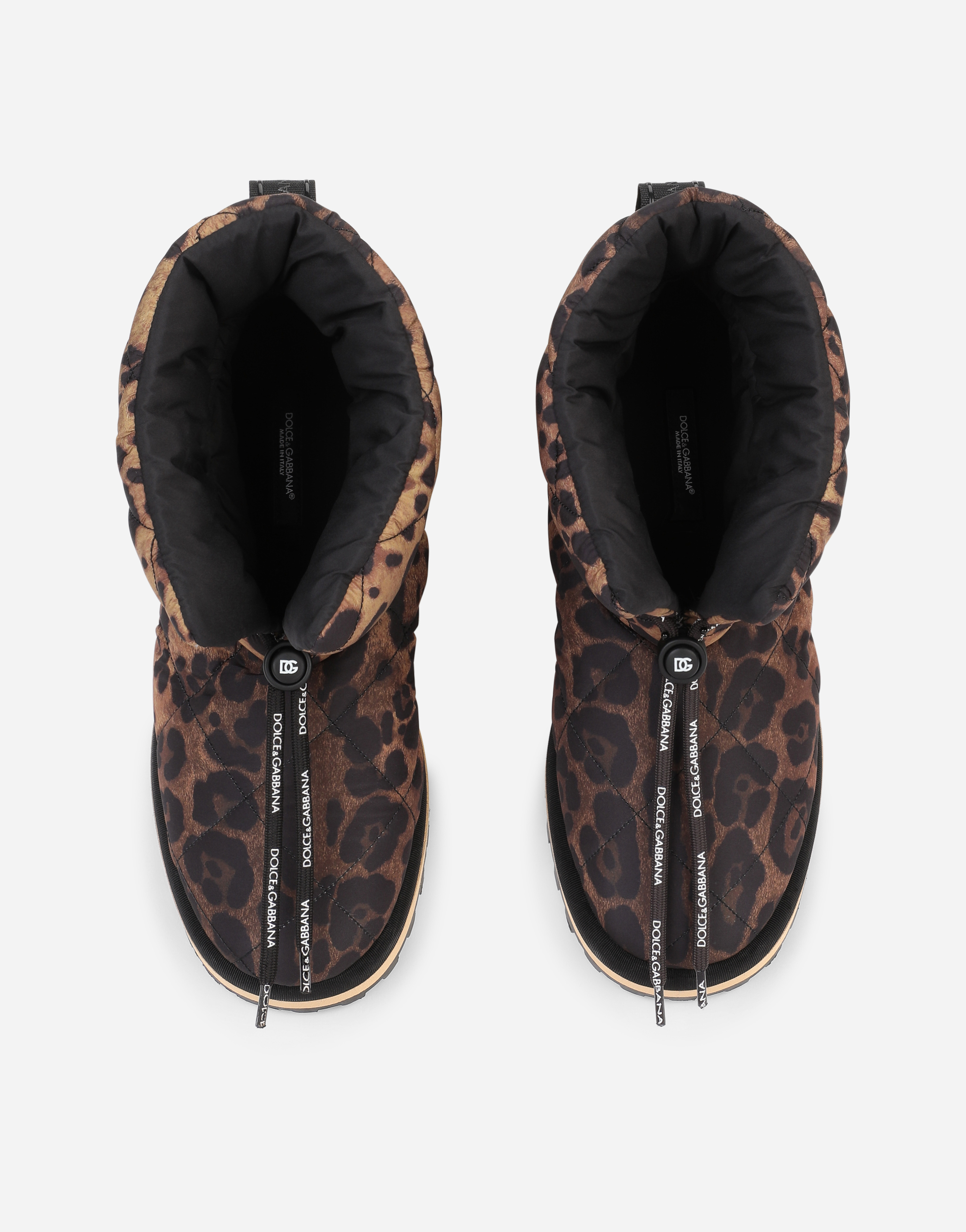 Zapatos Botines Botas con cremallera Dolce & Gabbana Botas con cremallera marr\u00f3n-crema estampado de leopardo 
