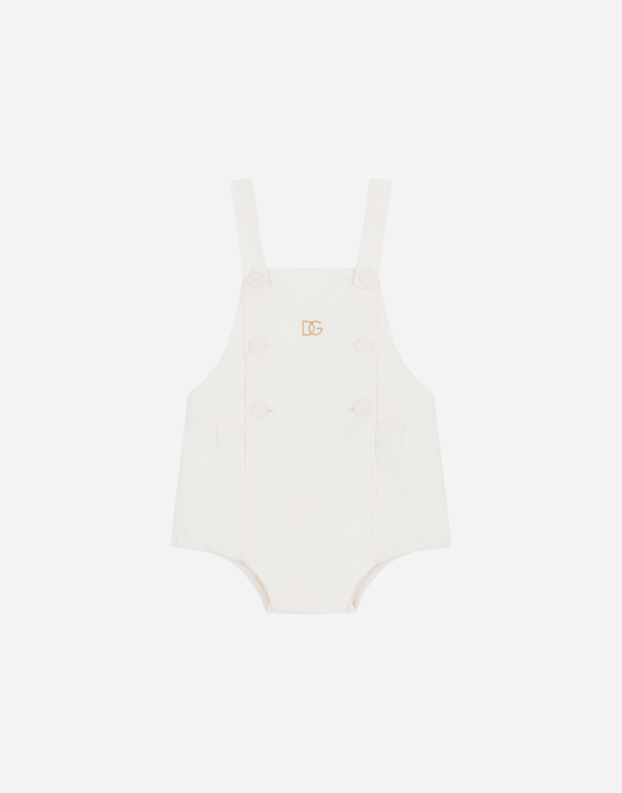 Jersey jacquard romper suit with DG embroidery in White
