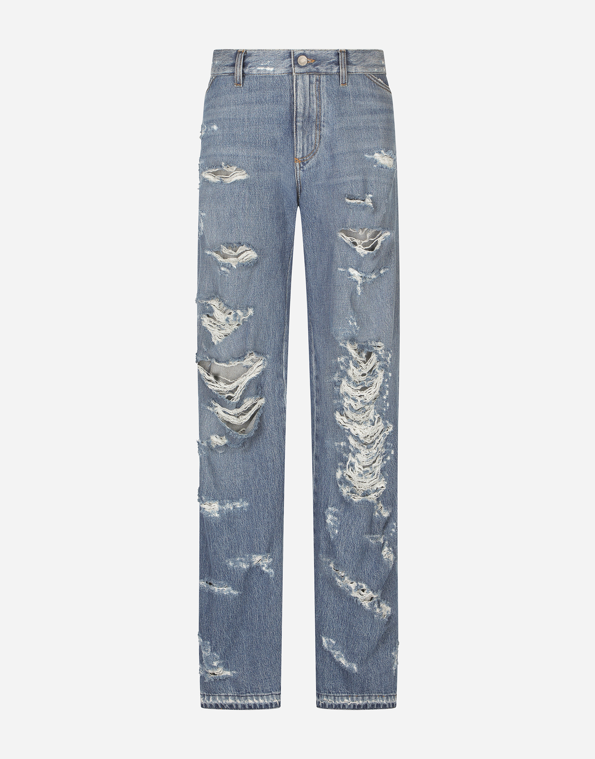 Flared jeans with ripped details in Multicolor