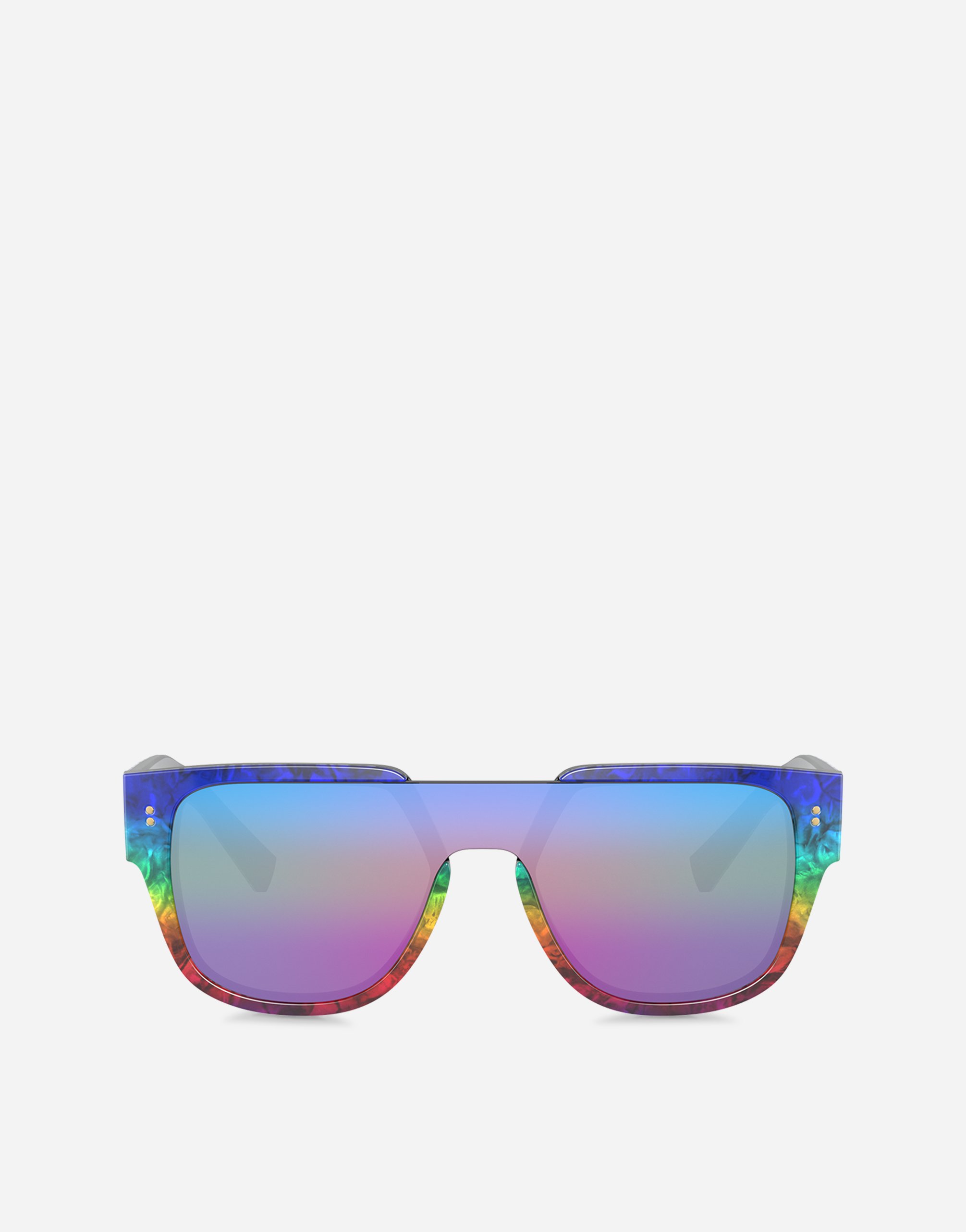 Iridescent rainbow sunglasses in rainbow