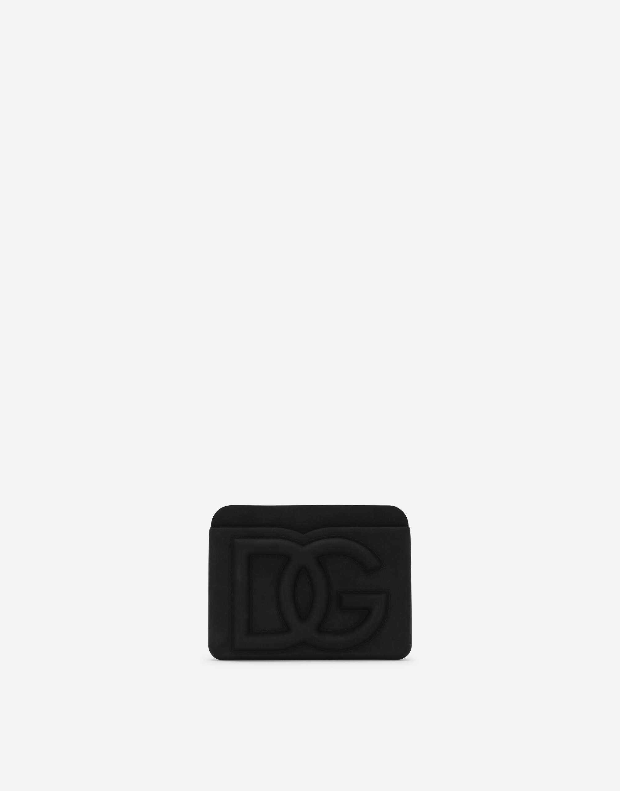 Rubber card holder with embossed logo in Black