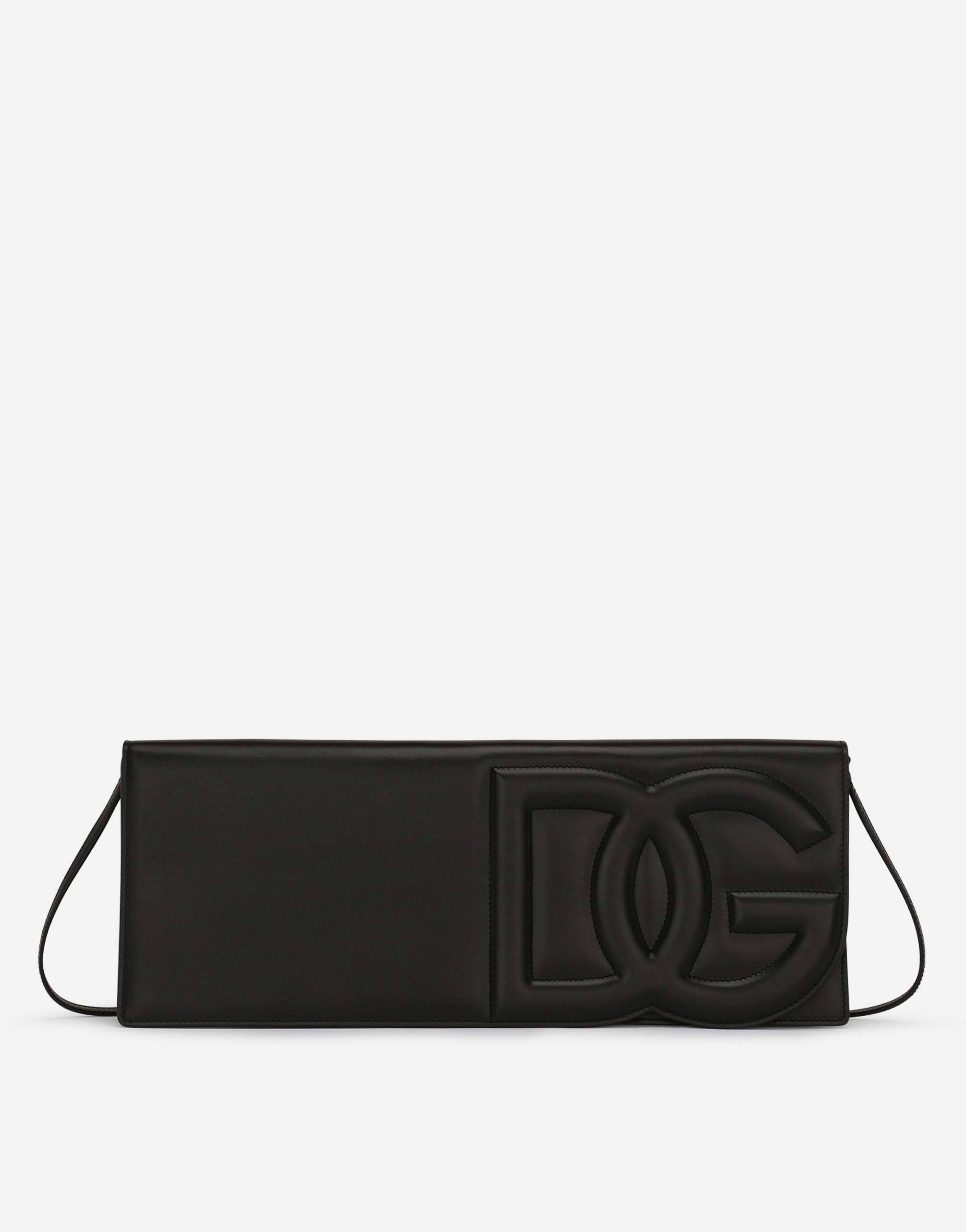 Calfskin DG Logo Baguette bag in Black