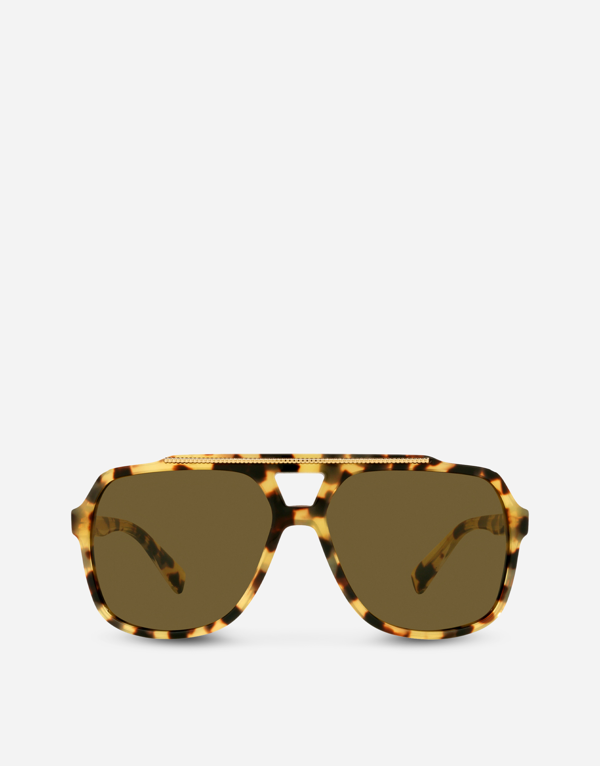 Gros grain sunglasses in Yellow havana