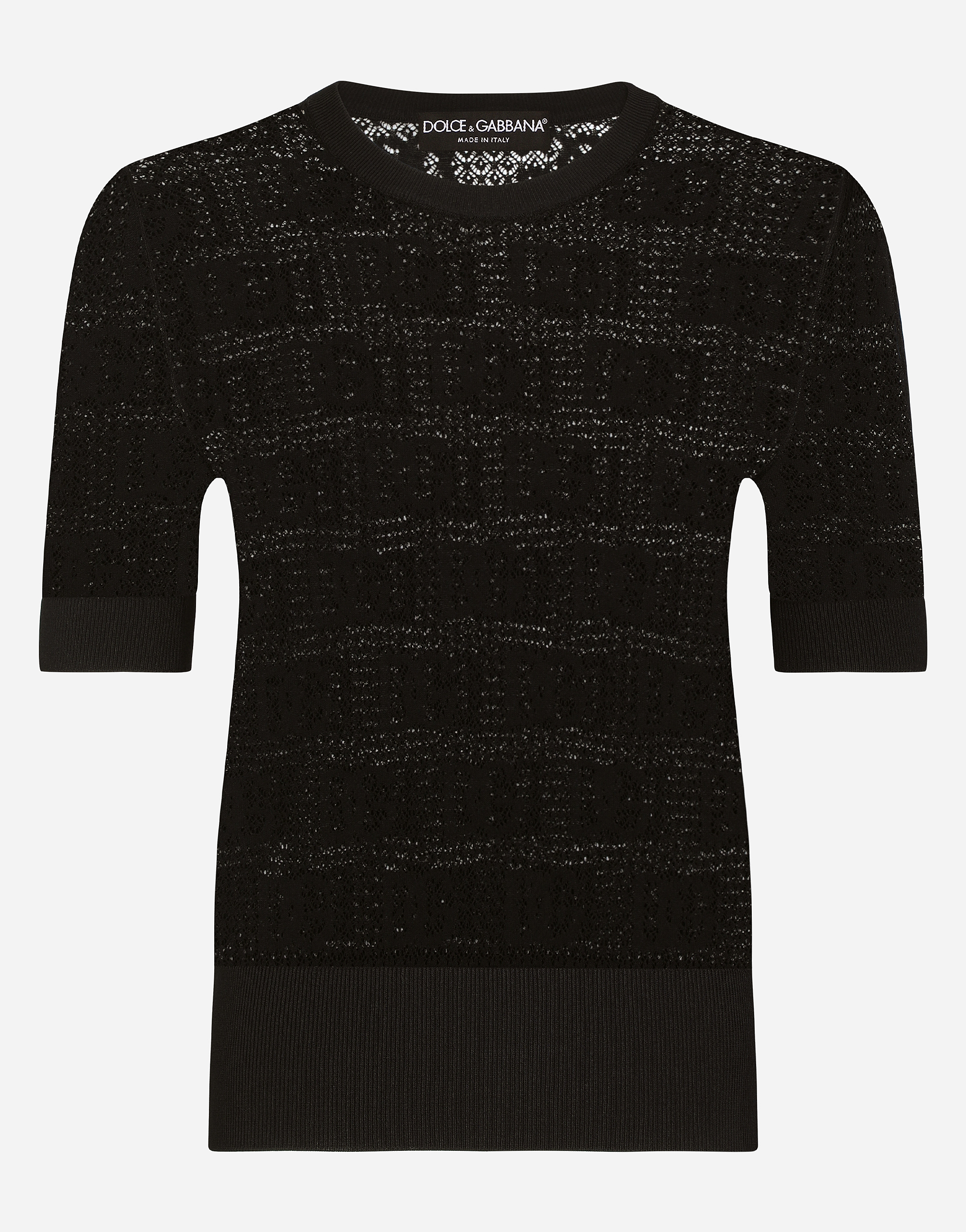 Viscose sweater with all-over DG logo in Black