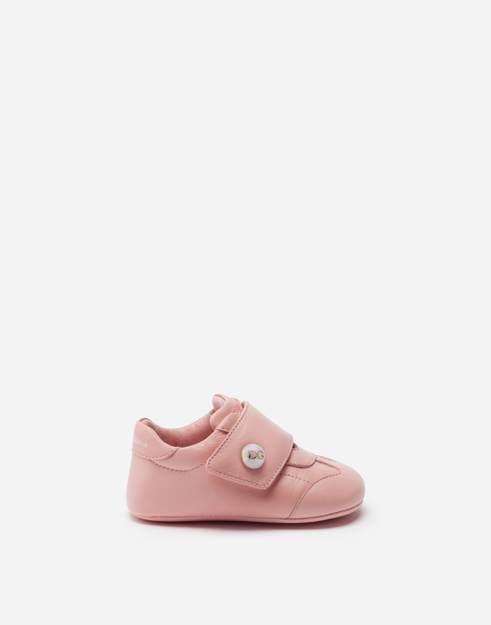 Nappa leather sneakers with DG logo pearl in Pink