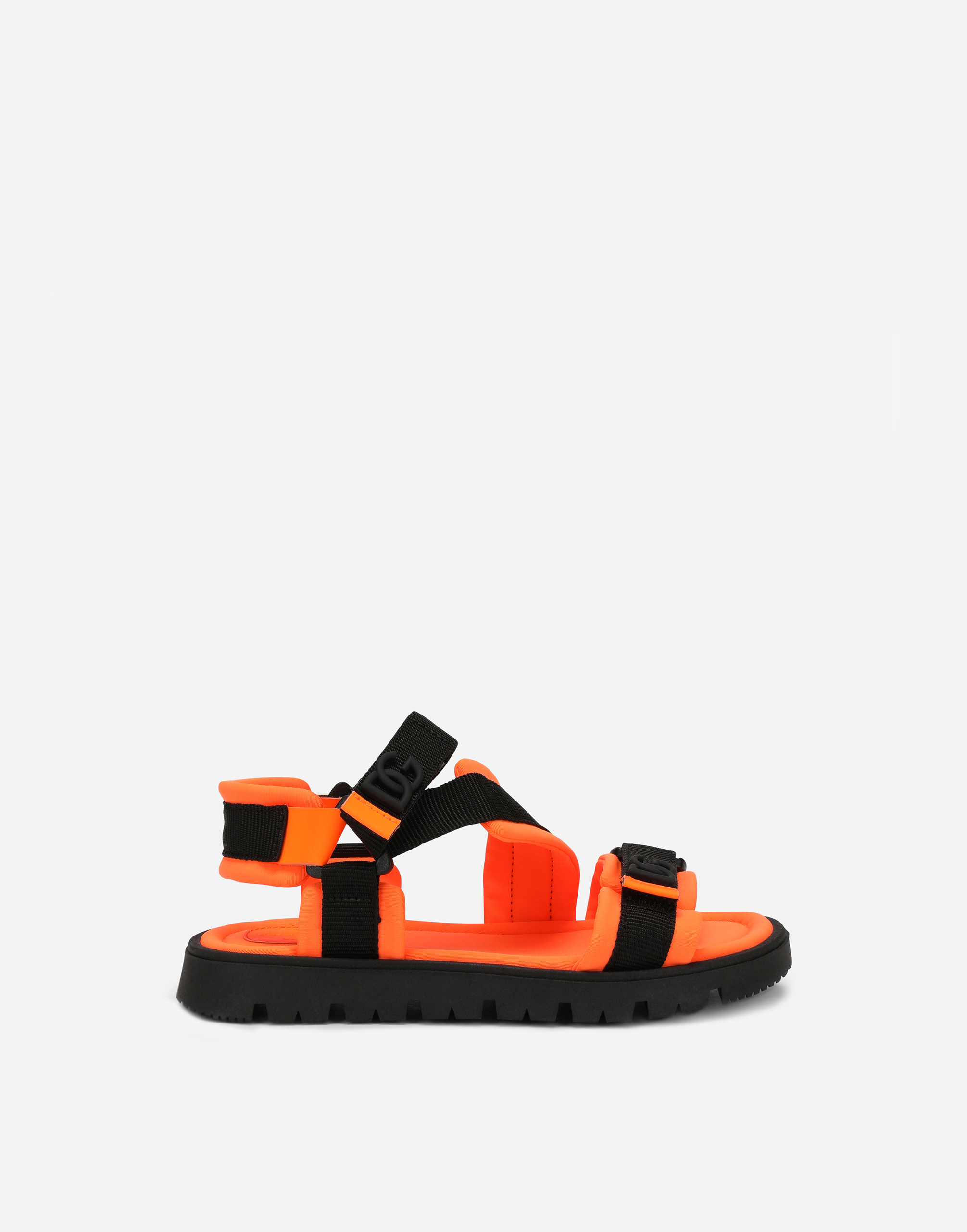 Technical fabric sandals with DG logo in Orange