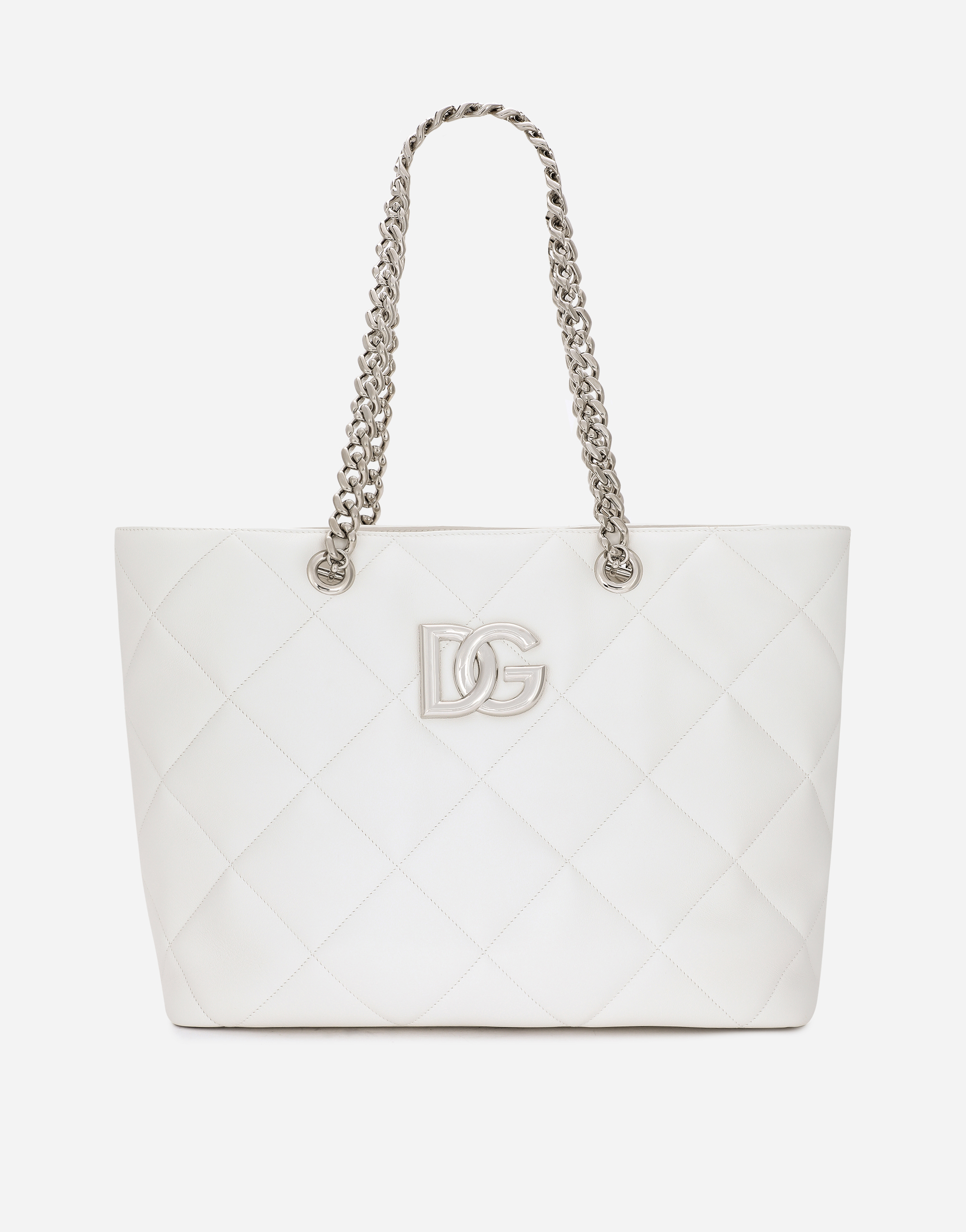 Quilted calfskin 3.5 shopper in White