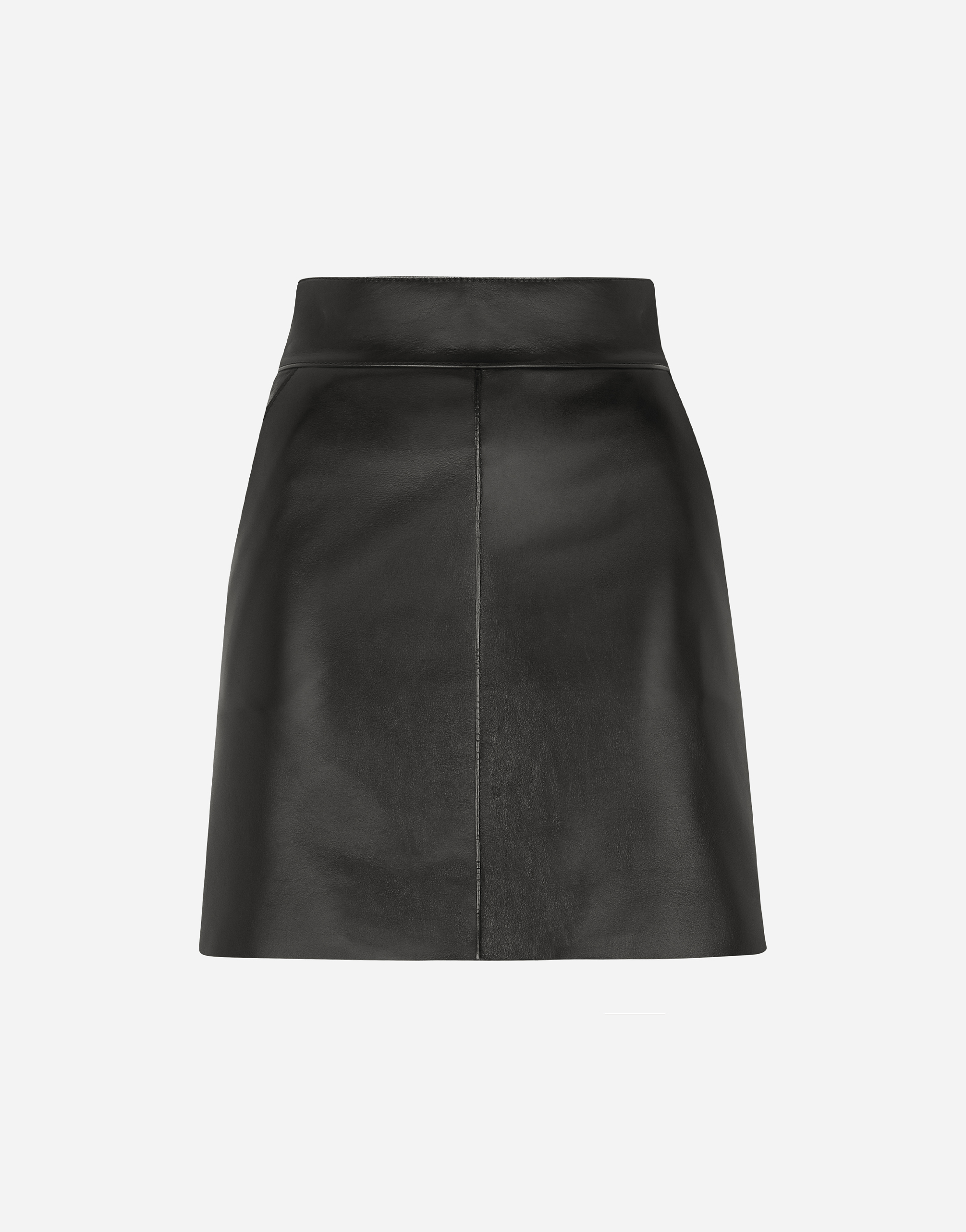 Short leather skirt in Black