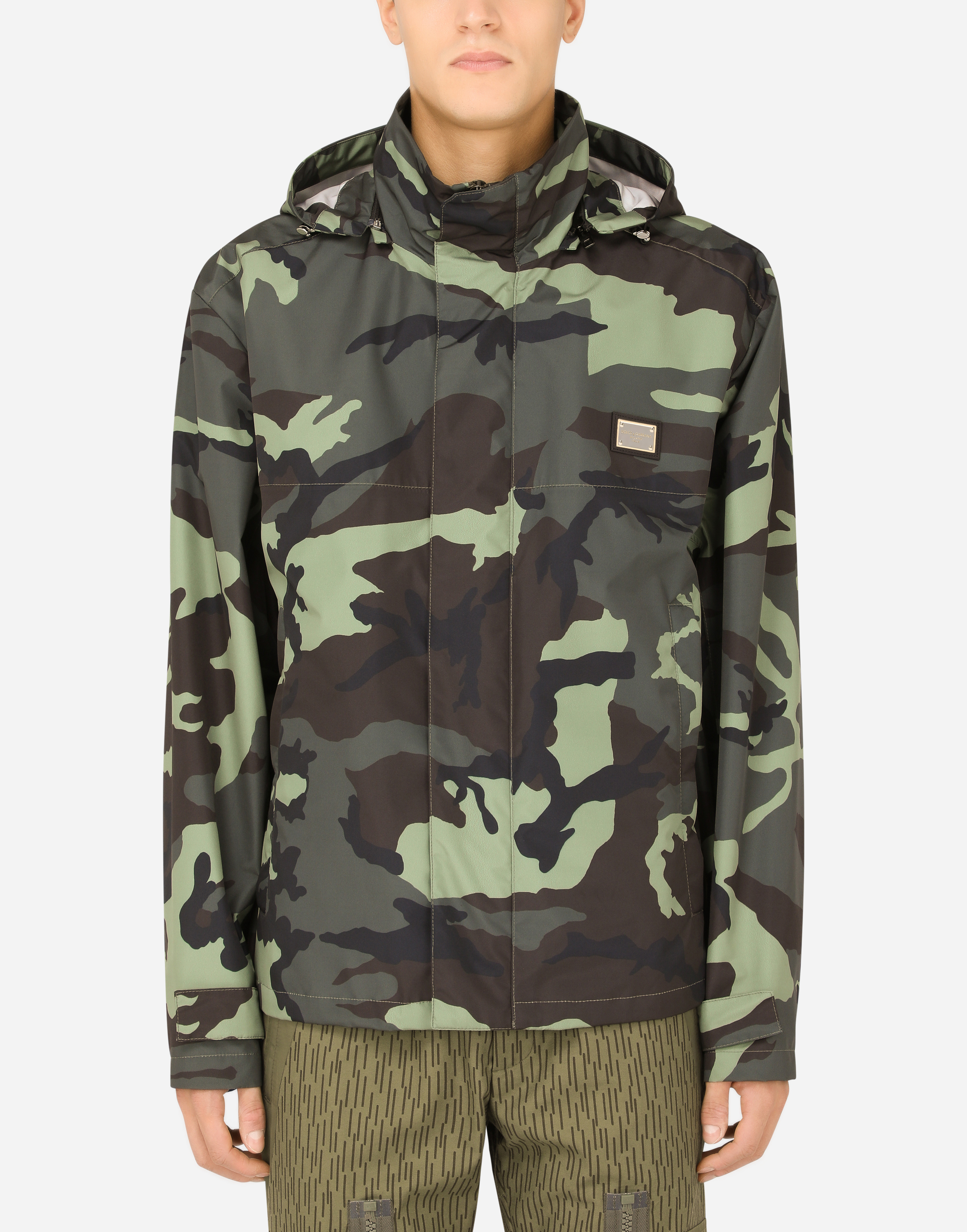 Camouflage-print nylon jacket in Multicolor